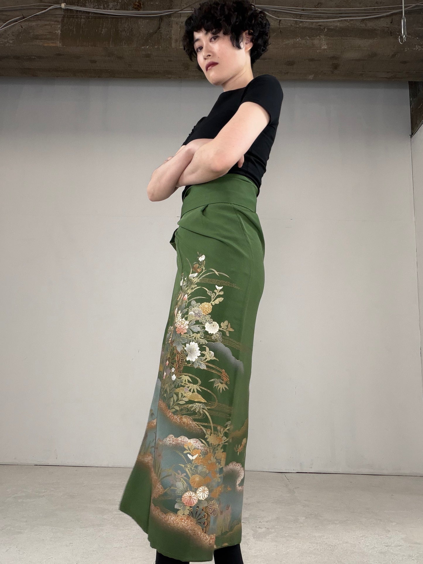 IROTOME SKIRT UPCYCLED FROM JAPANESE KIMONO "IRO127"