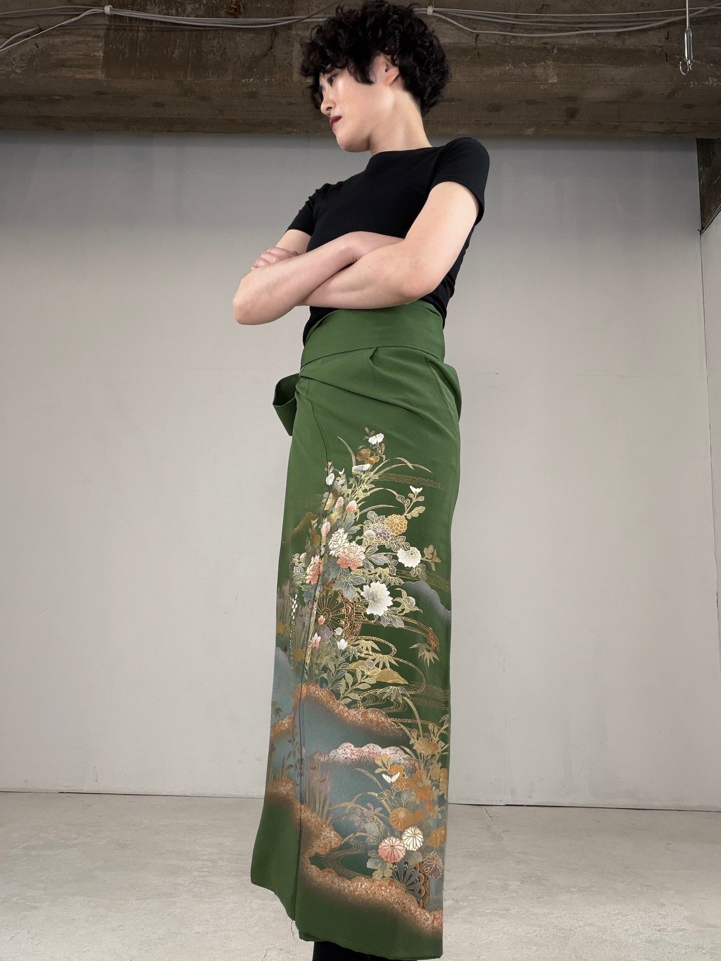 IROTOME SKIRT UPCYCLED FROM JAPANESE KIMONO "IRO127"