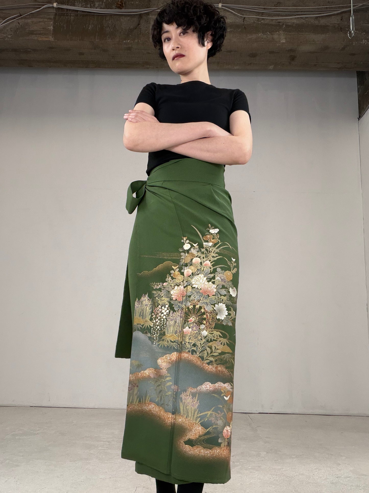 IROTOME SKIRT UPCYCLED FROM JAPANESE KIMONO "IRO127"