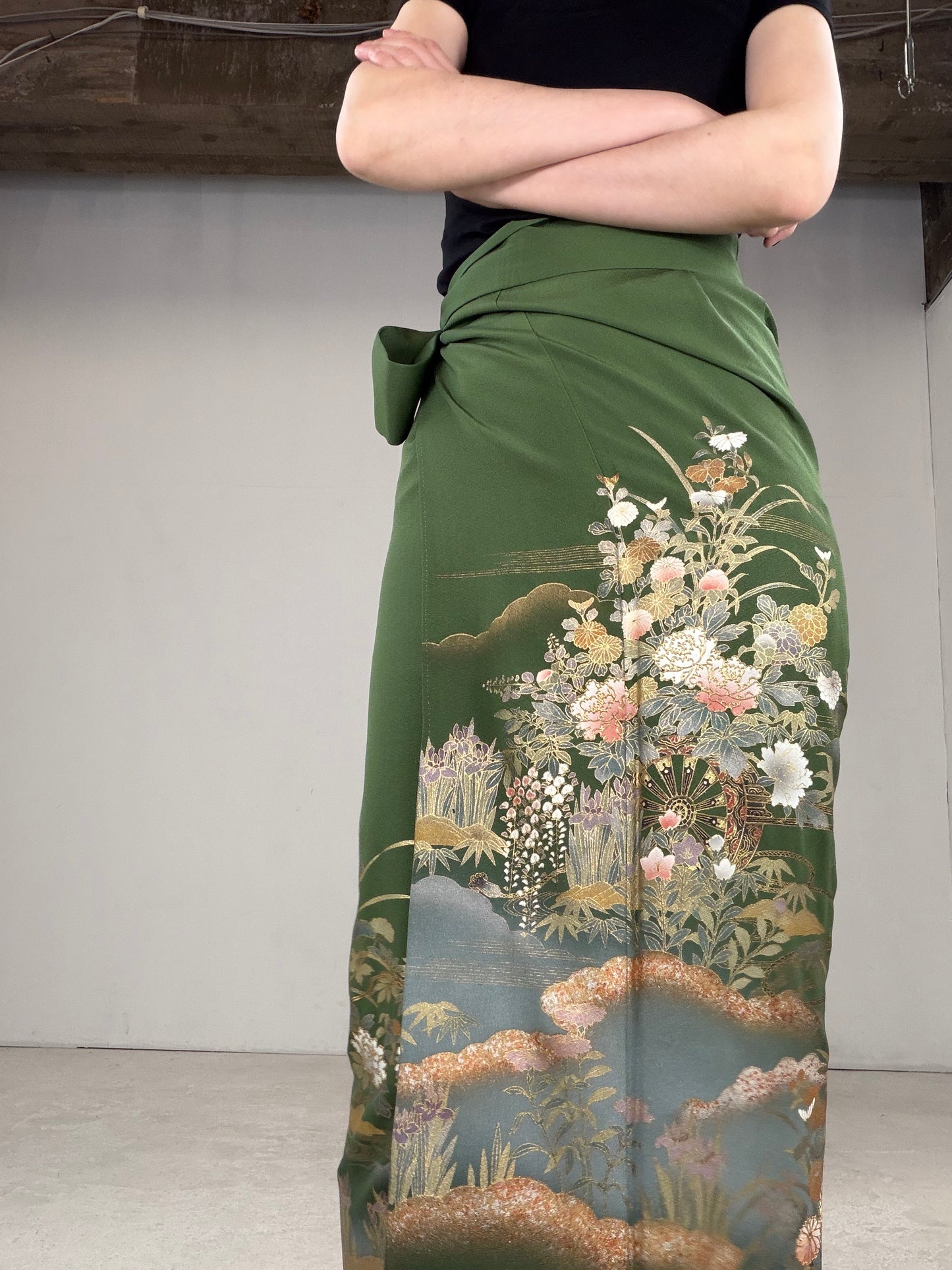 IROTOME SKIRT UPCYCLED FROM JAPANESE KIMONO "IRO127"