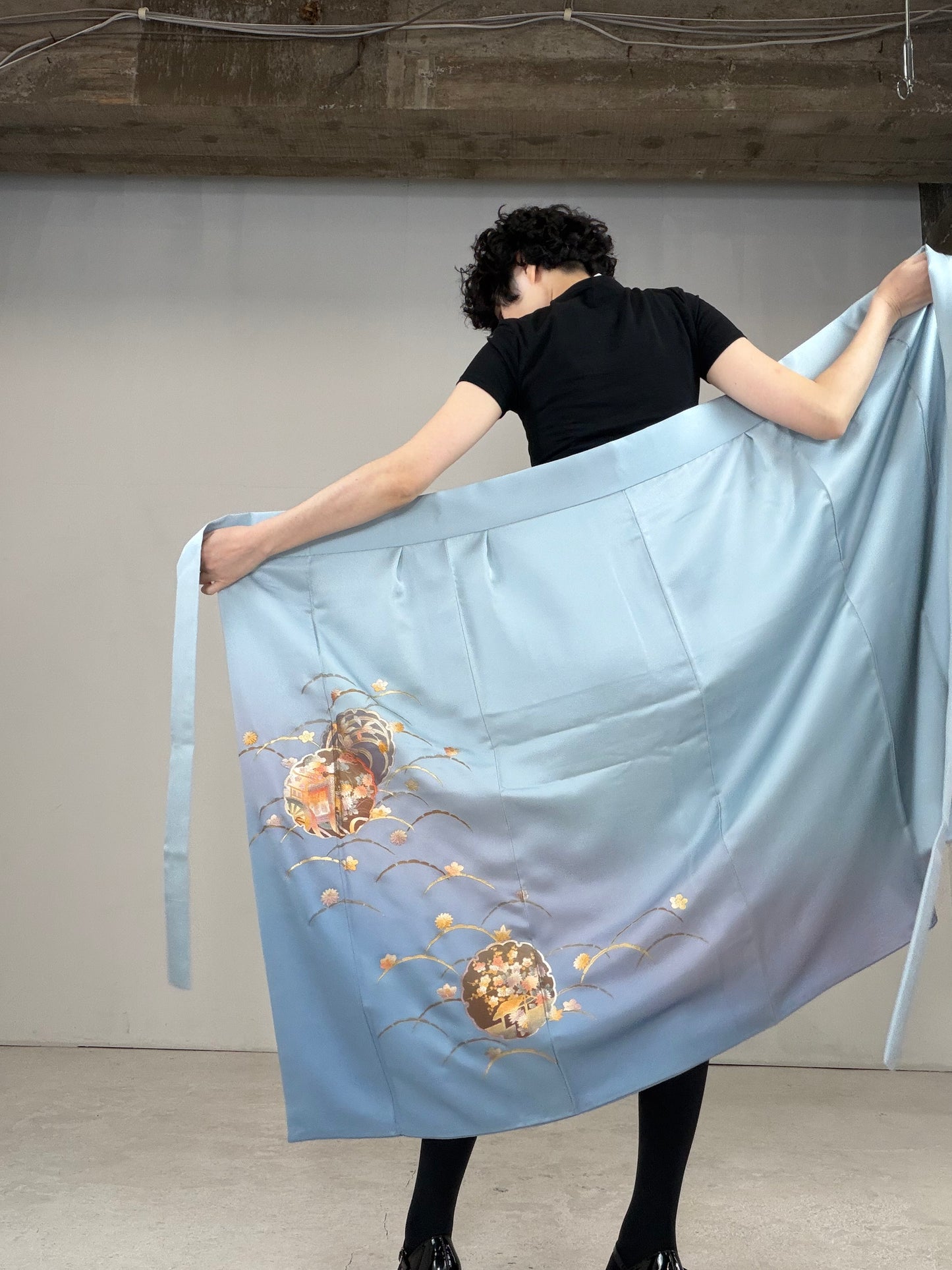 IROTOME SKIRT UPCYCLED FROM JAPANESE KIMONO "IRO126"