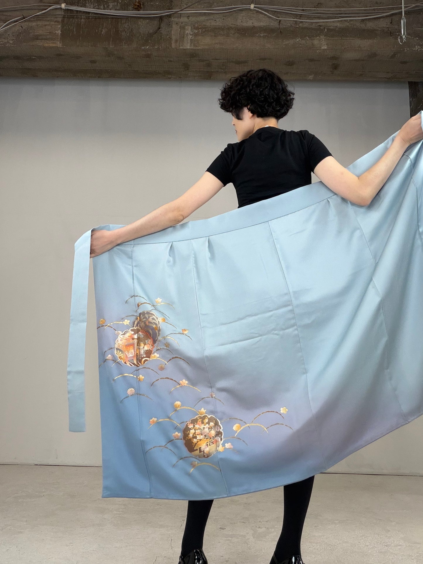 IROTOME SKIRT UPCYCLED FROM JAPANESE KIMONO "IRO126"