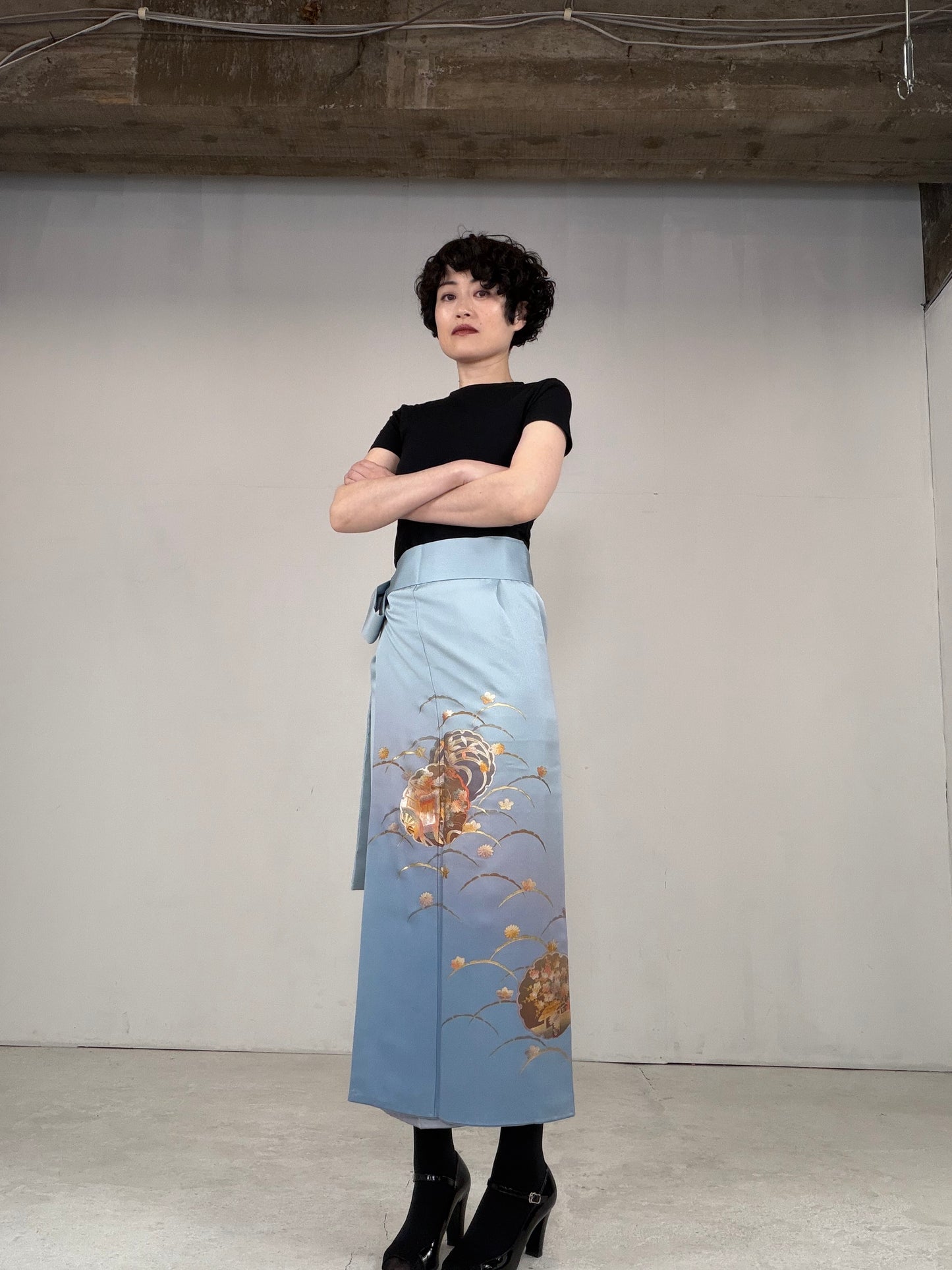 IROTOME SKIRT UPCYCLED FROM JAPANESE KIMONO "IRO126"