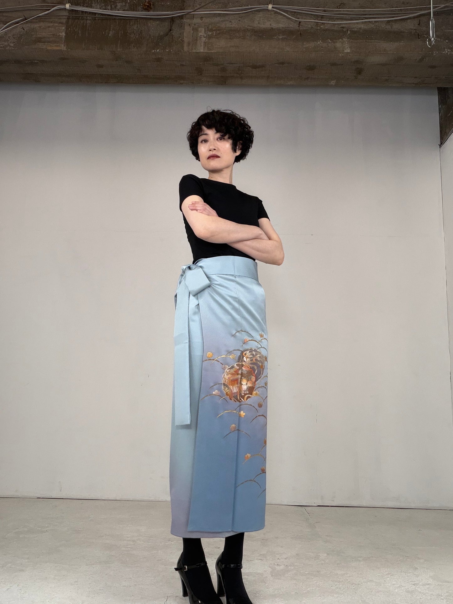 IROTOME SKIRT UPCYCLED FROM JAPANESE KIMONO "IRO126"