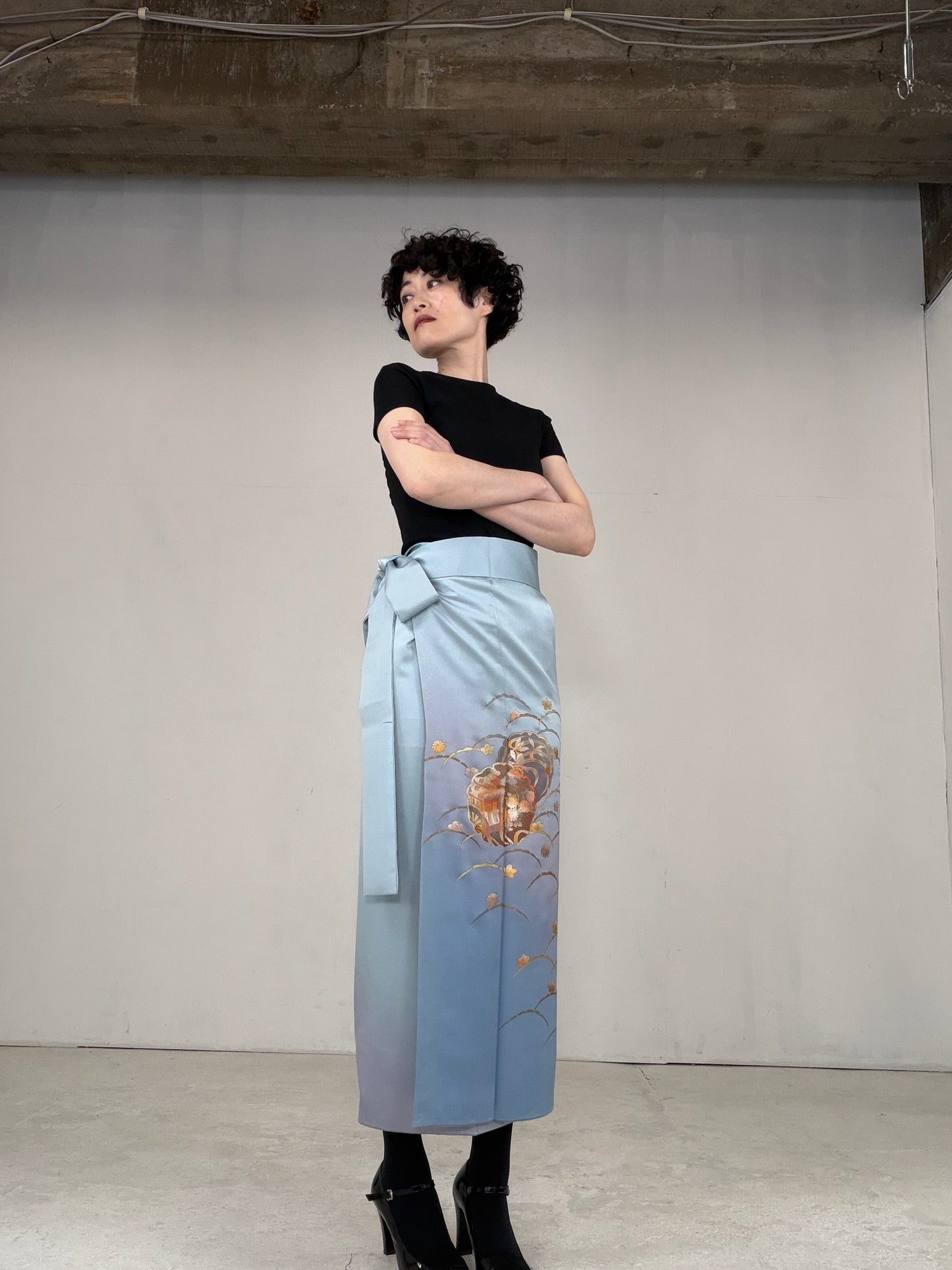 IROTOME SKIRT UPCYCLED FROM JAPANESE KIMONO "IRO126"