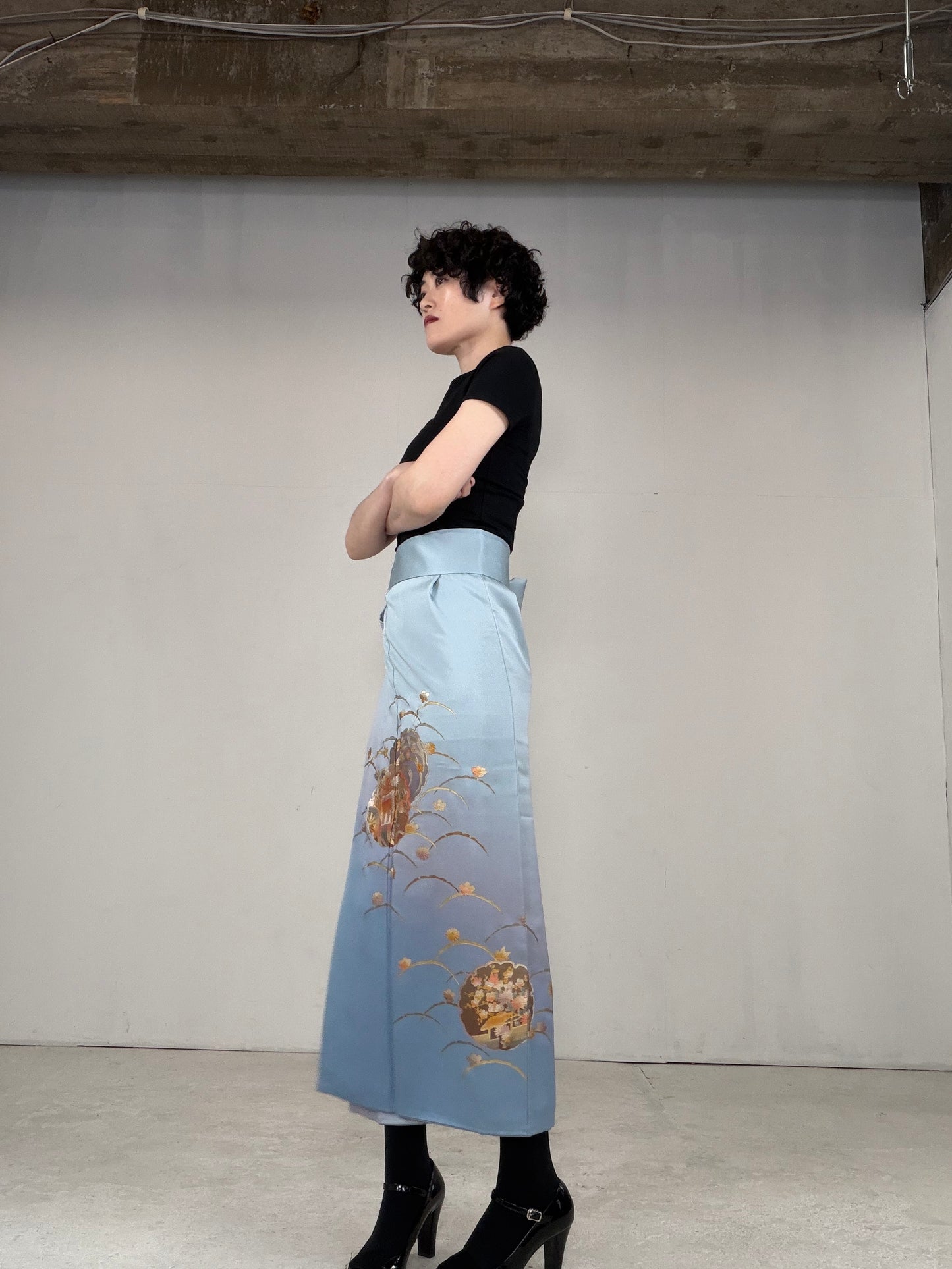 IROTOME SKIRT UPCYCLED FROM JAPANESE KIMONO "IRO126"
