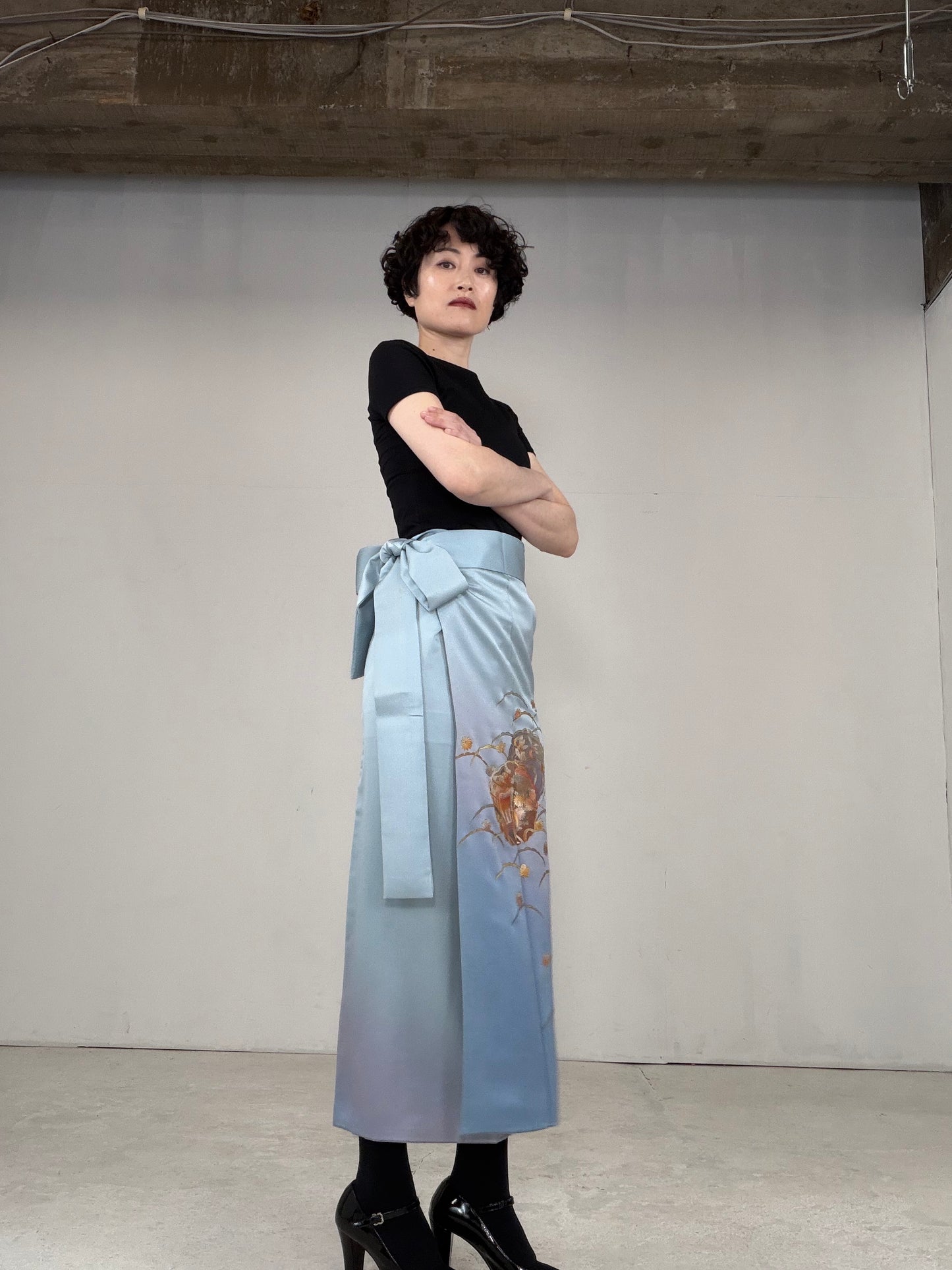 IROTOME SKIRT UPCYCLED FROM JAPANESE KIMONO "IRO126"