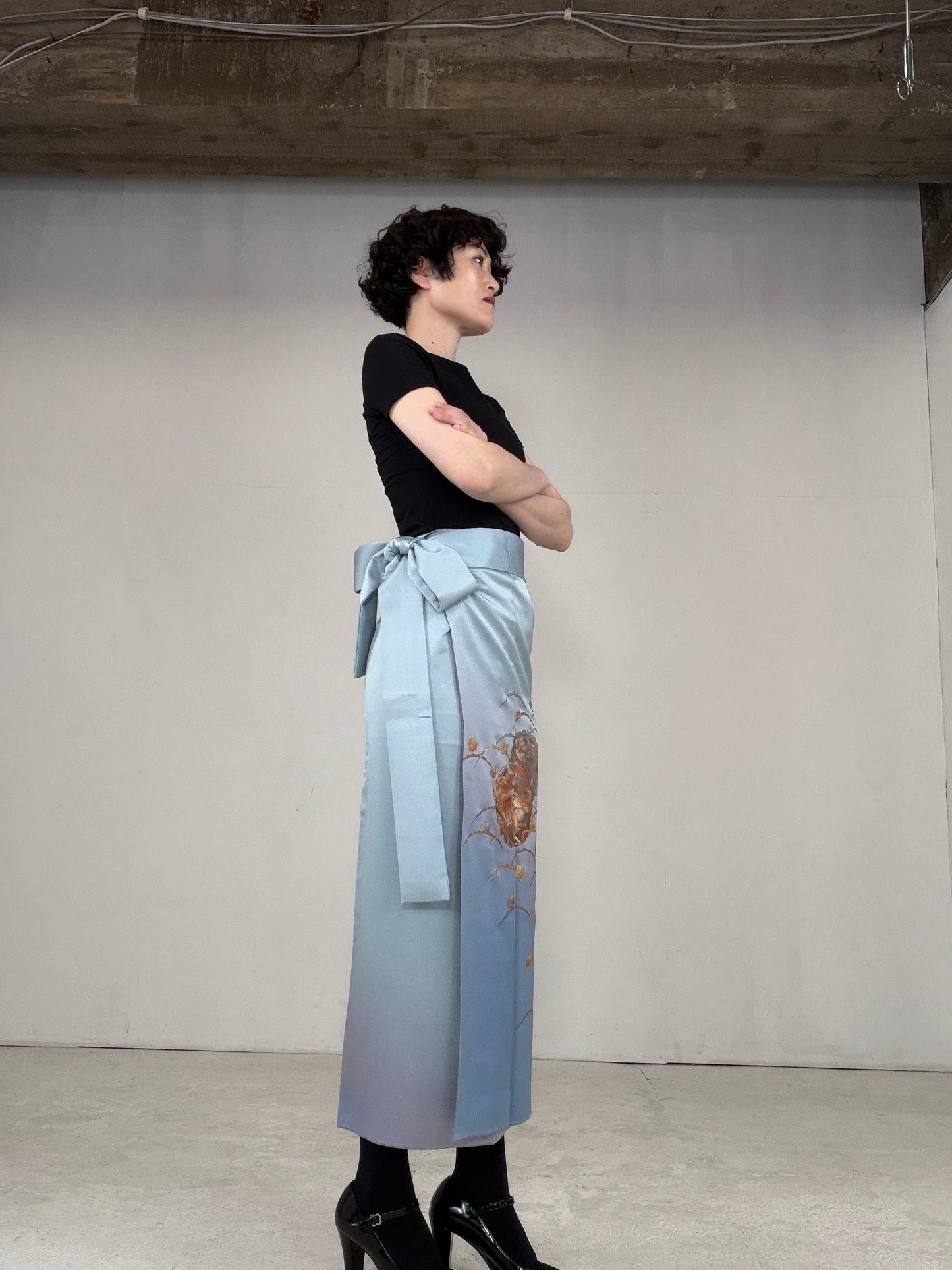 IROTOME SKIRT UPCYCLED FROM JAPANESE KIMONO "IRO126"