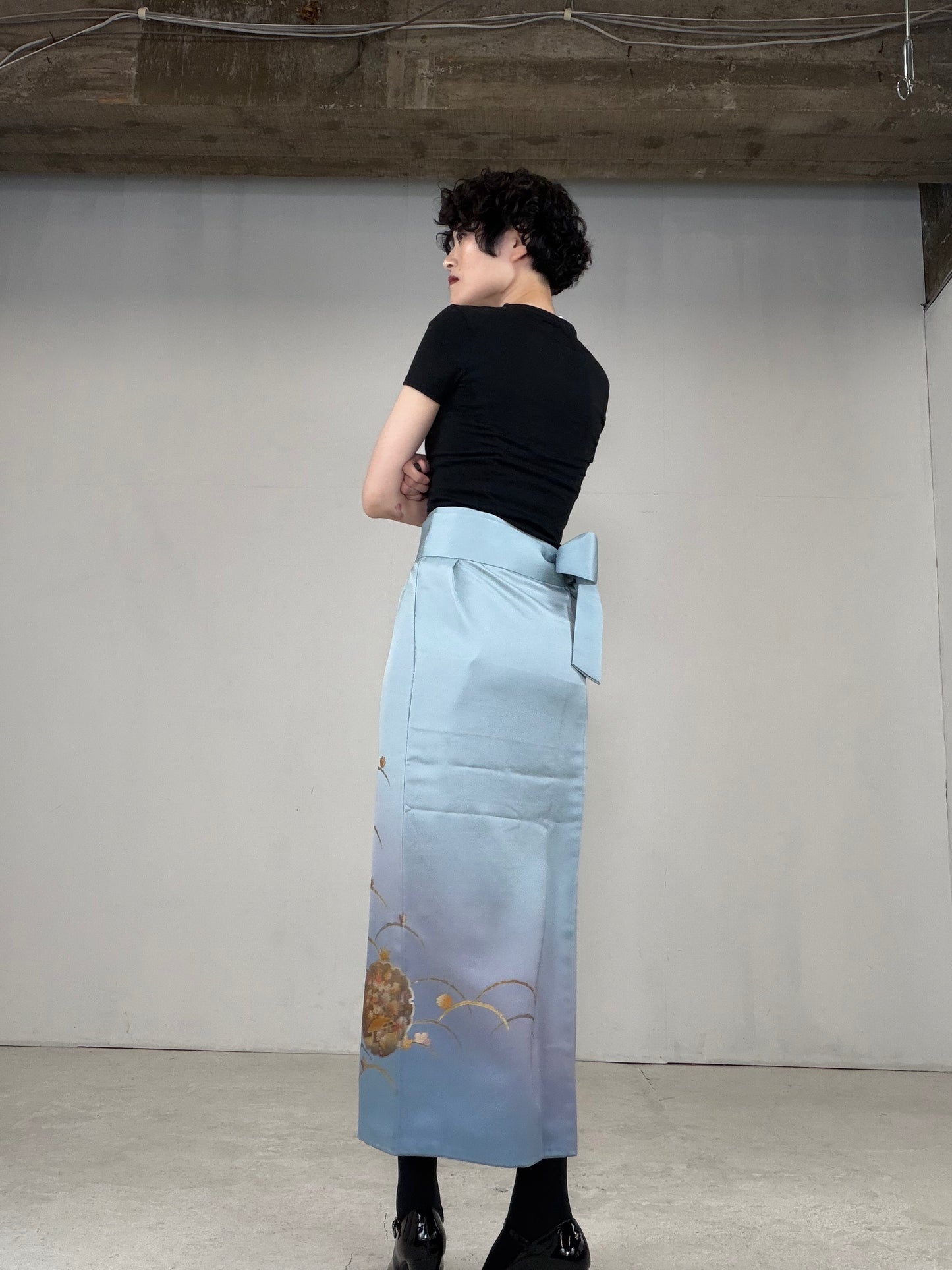 IROTOME SKIRT UPCYCLED FROM JAPANESE KIMONO "IRO126"