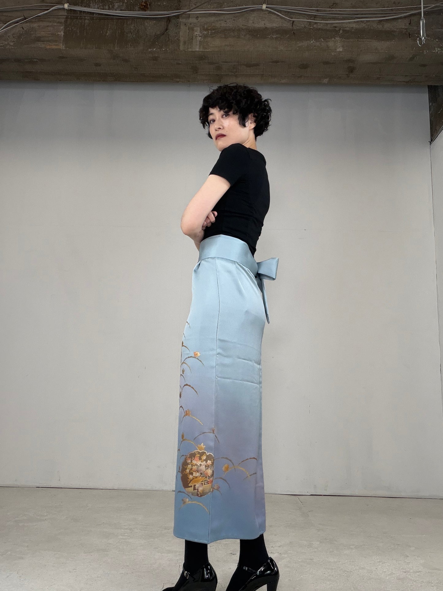IROTOME SKIRT UPCYCLED FROM JAPANESE KIMONO "IRO126"