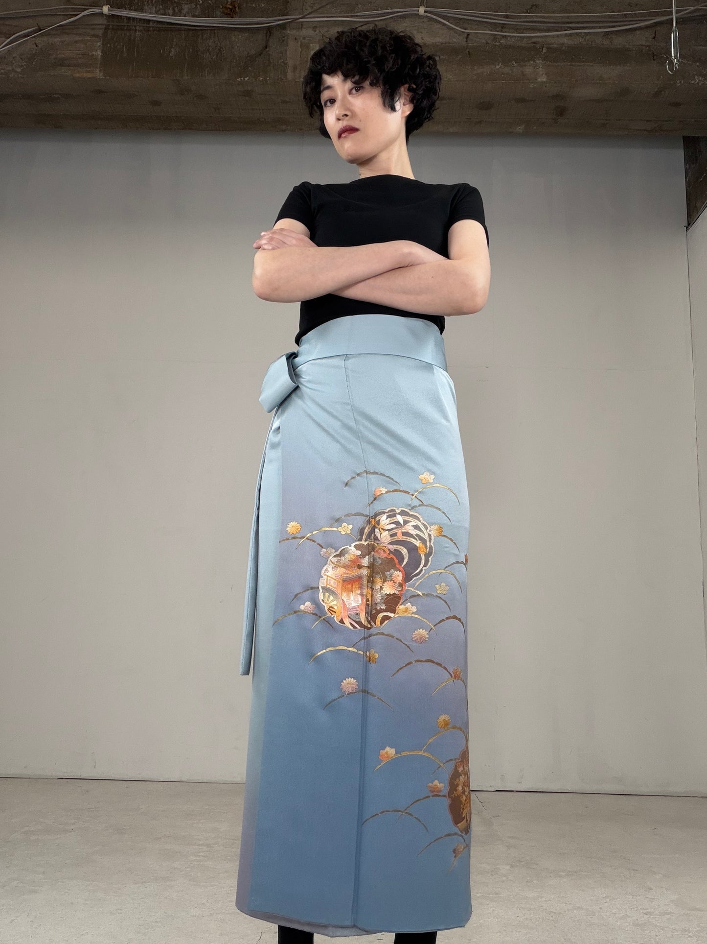 IROTOME SKIRT UPCYCLED FROM JAPANESE KIMONO "IRO126"