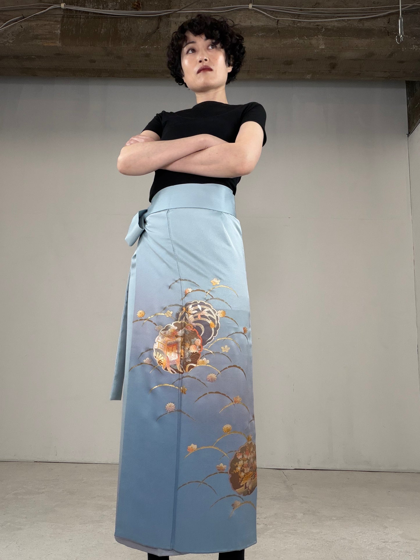 IROTOME SKIRT UPCYCLED FROM JAPANESE KIMONO "IRO126"