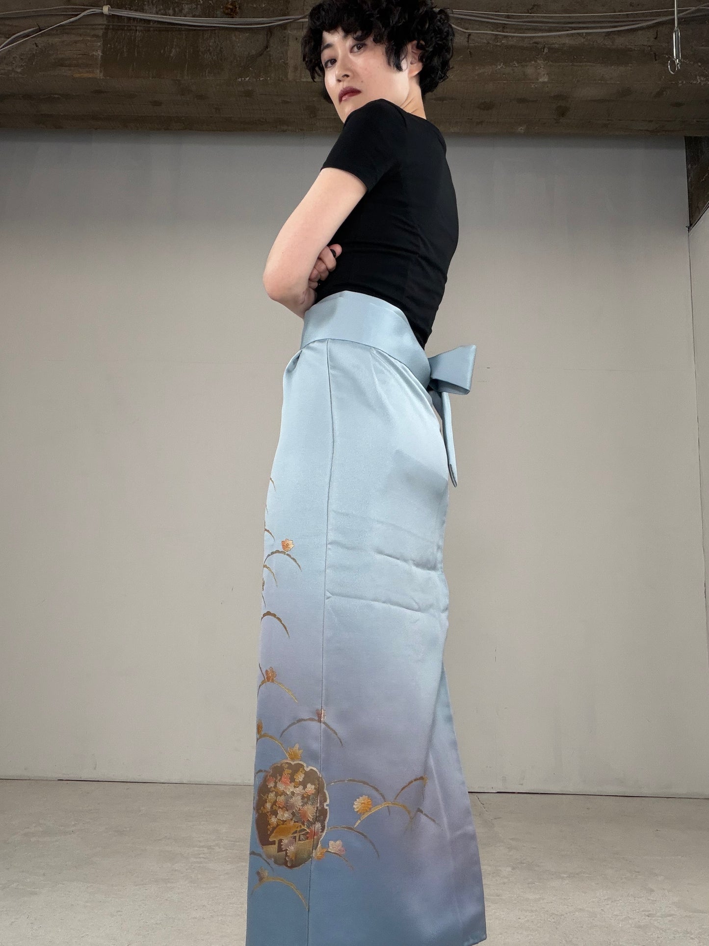 IROTOME SKIRT UPCYCLED FROM JAPANESE KIMONO "IRO126"