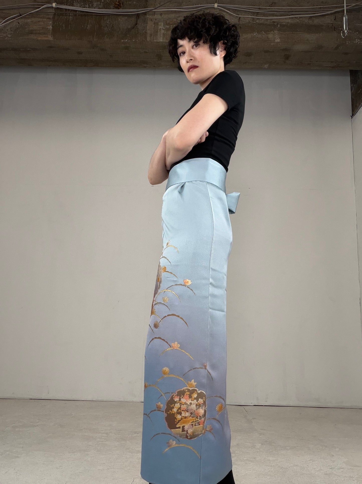 IROTOME SKIRT UPCYCLED FROM JAPANESE KIMONO "IRO126"