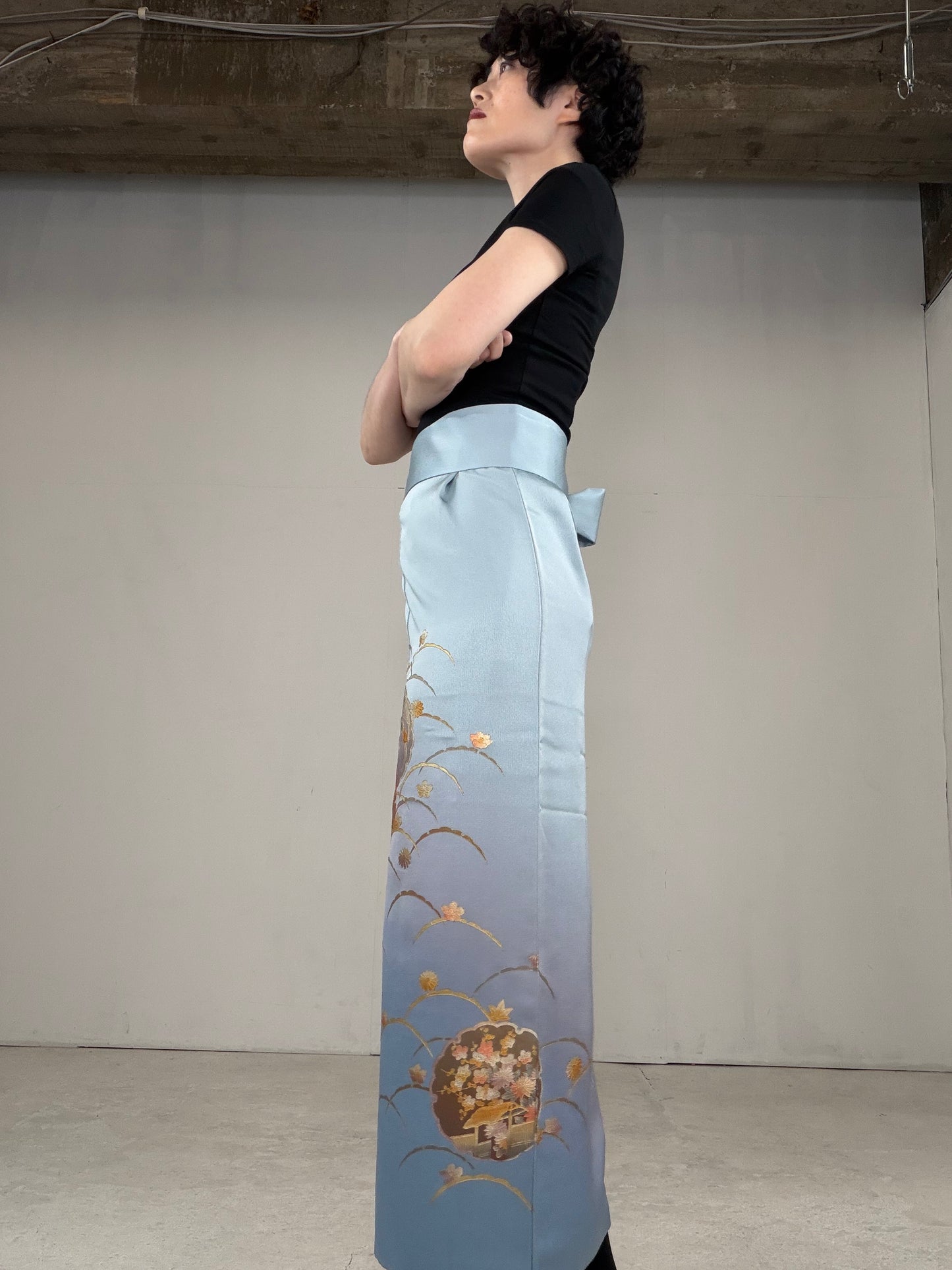 IROTOME SKIRT UPCYCLED FROM JAPANESE KIMONO "IRO126"