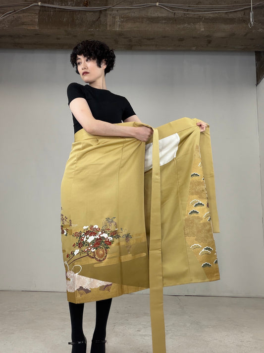IROTOME SKIRT UPCYCLED FROM JAPANESE KIMONO "IRO125"