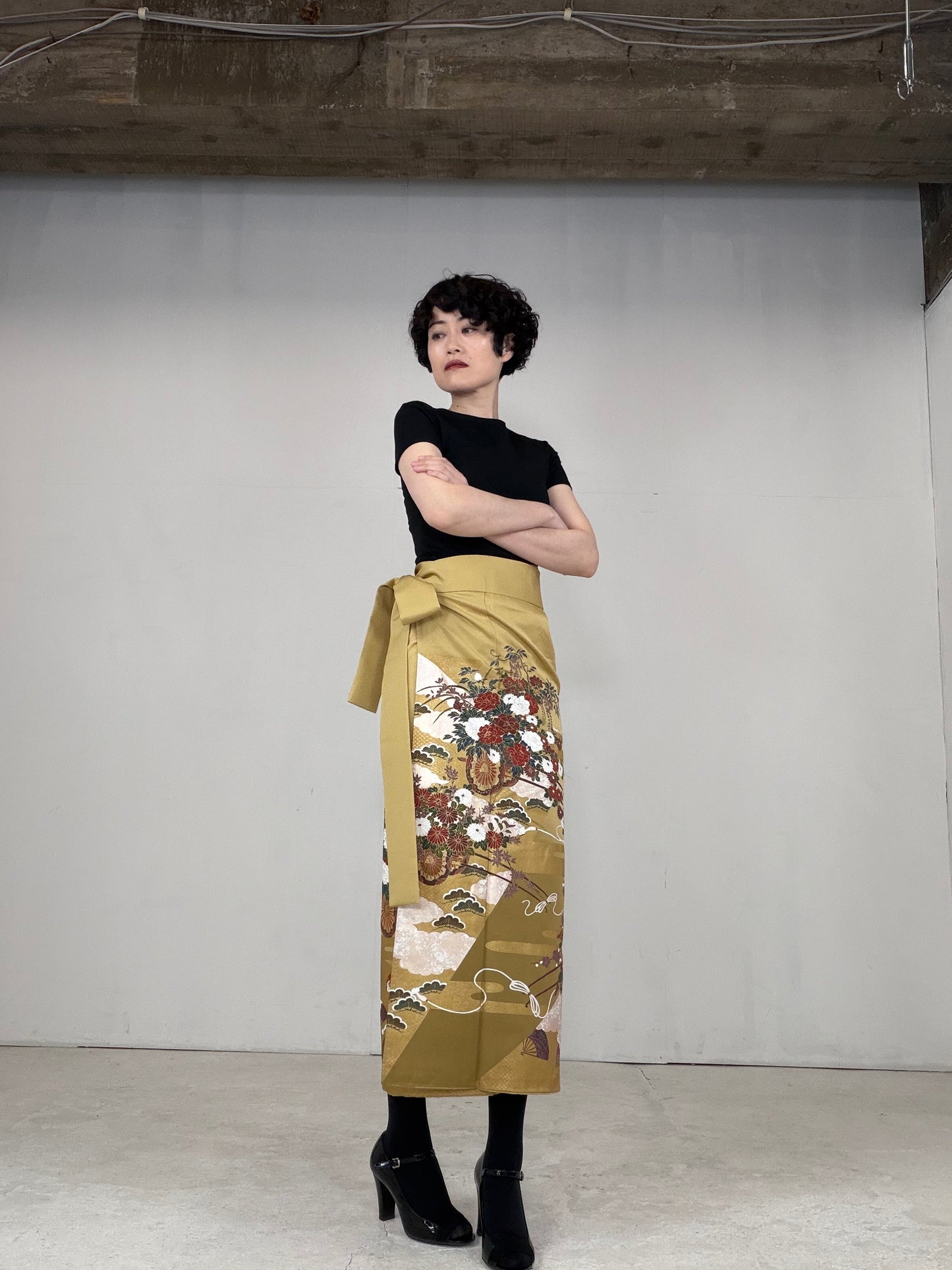 IROTOME SKIRT UPCYCLED FROM JAPANESE KIMONO "IRO125"