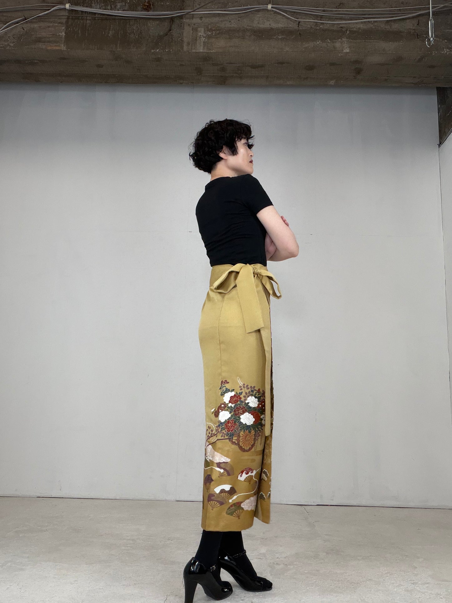 IROTOME SKIRT UPCYCLED FROM JAPANESE KIMONO "IRO125"