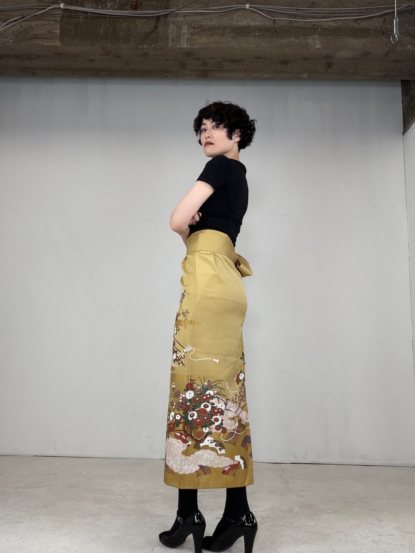 IROTOME SKIRT UPCYCLED FROM JAPANESE KIMONO "IRO125"