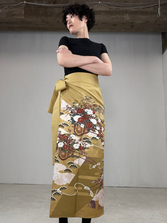 IROTOME SKIRT UPCYCLED FROM JAPANESE KIMONO "IRO125"