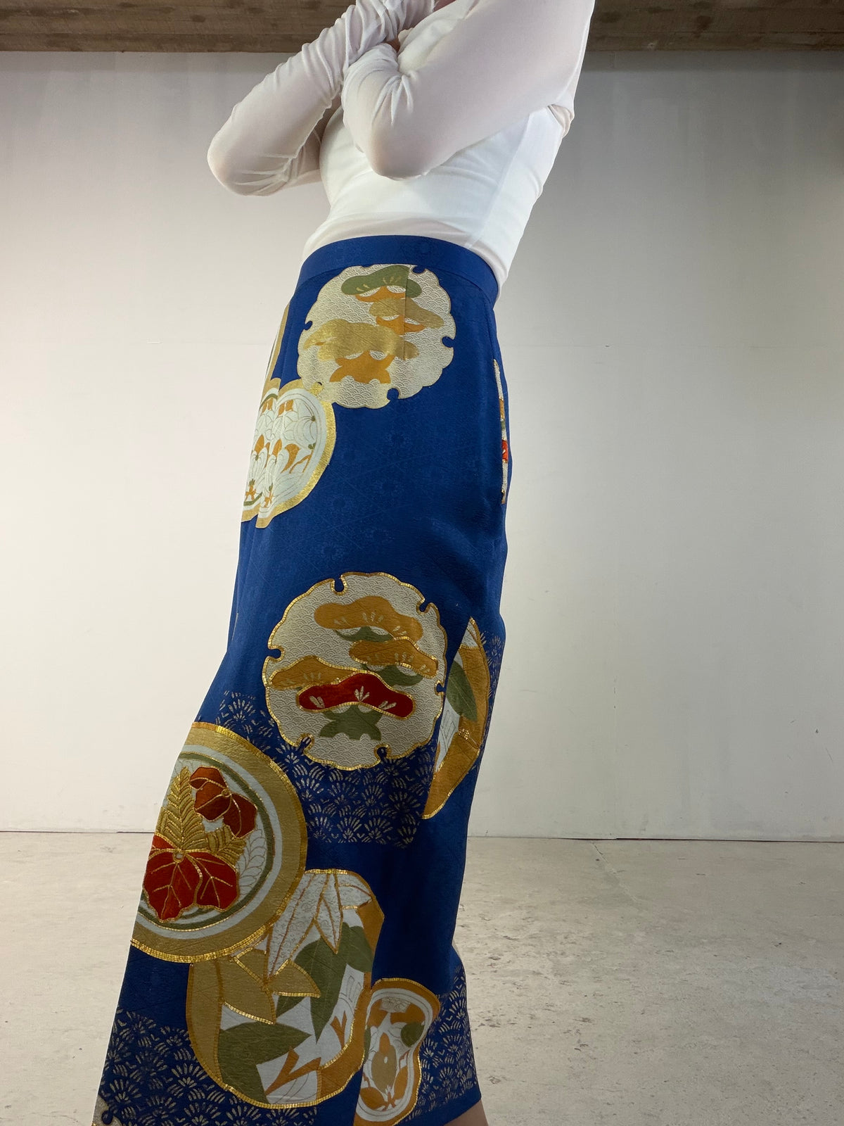 Kimono Skirt "SAI002" — Upcycled from Japanese Kimono Furisode