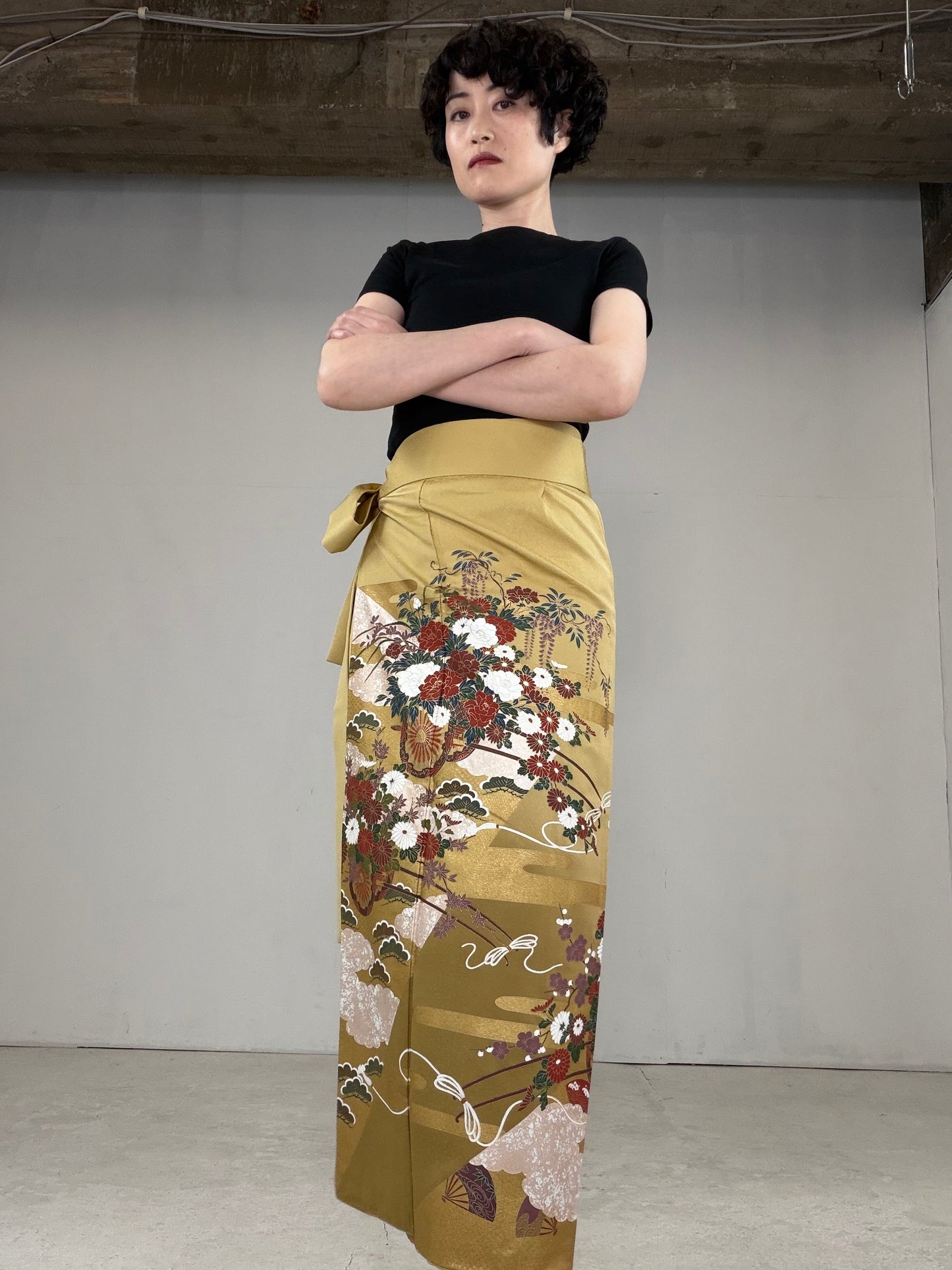IROTOME SKIRT UPCYCLED FROM JAPANESE KIMONO "IRO125"