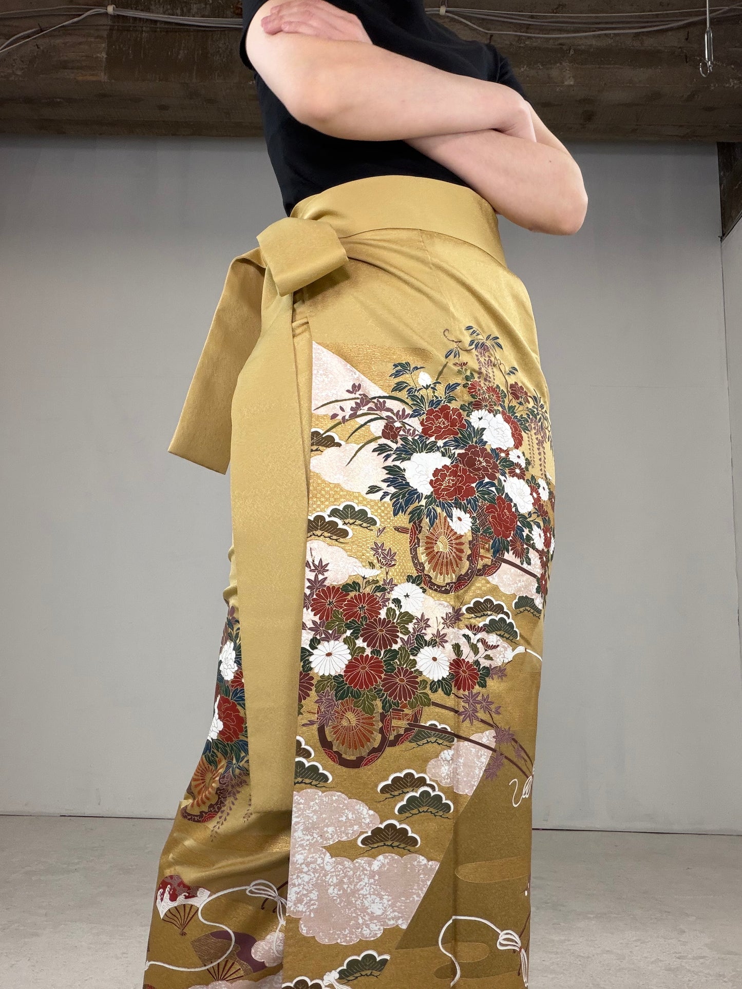 IROTOME SKIRT UPCYCLED FROM JAPANESE KIMONO "IRO125"
