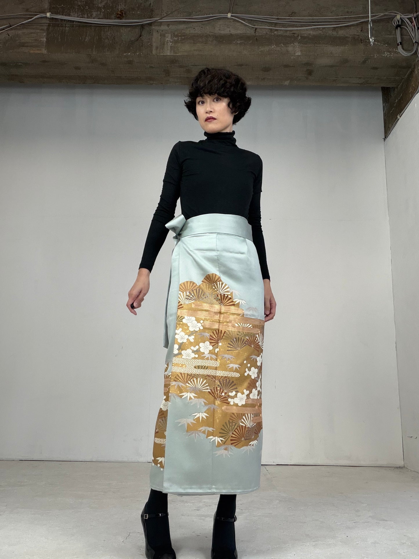 IROTOME SKIRT UPCYCLED FROM JAPANESE KIMONO "110"
