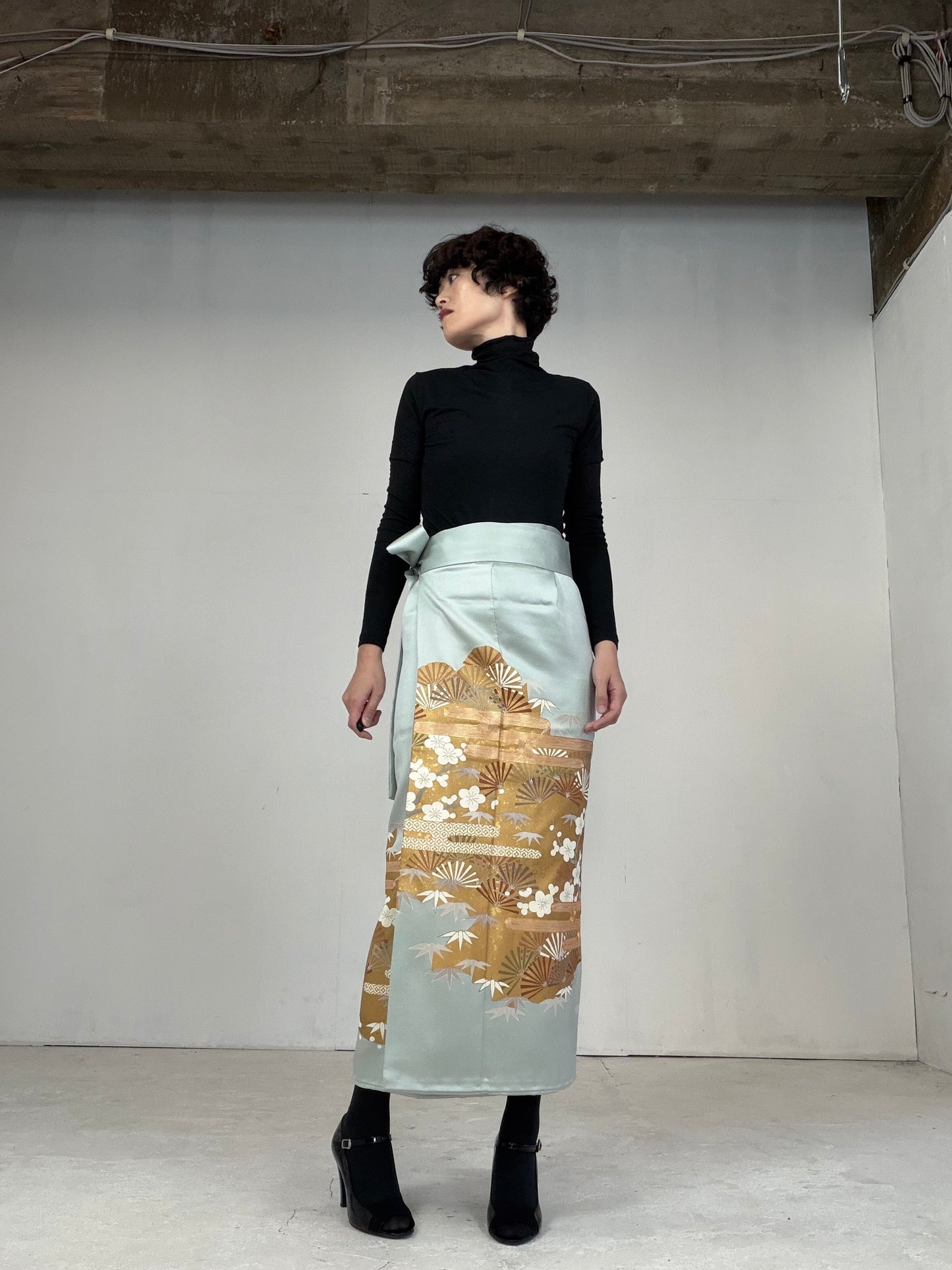 IROTOME SKIRT UPCYCLED FROM JAPANESE KIMONO "110"