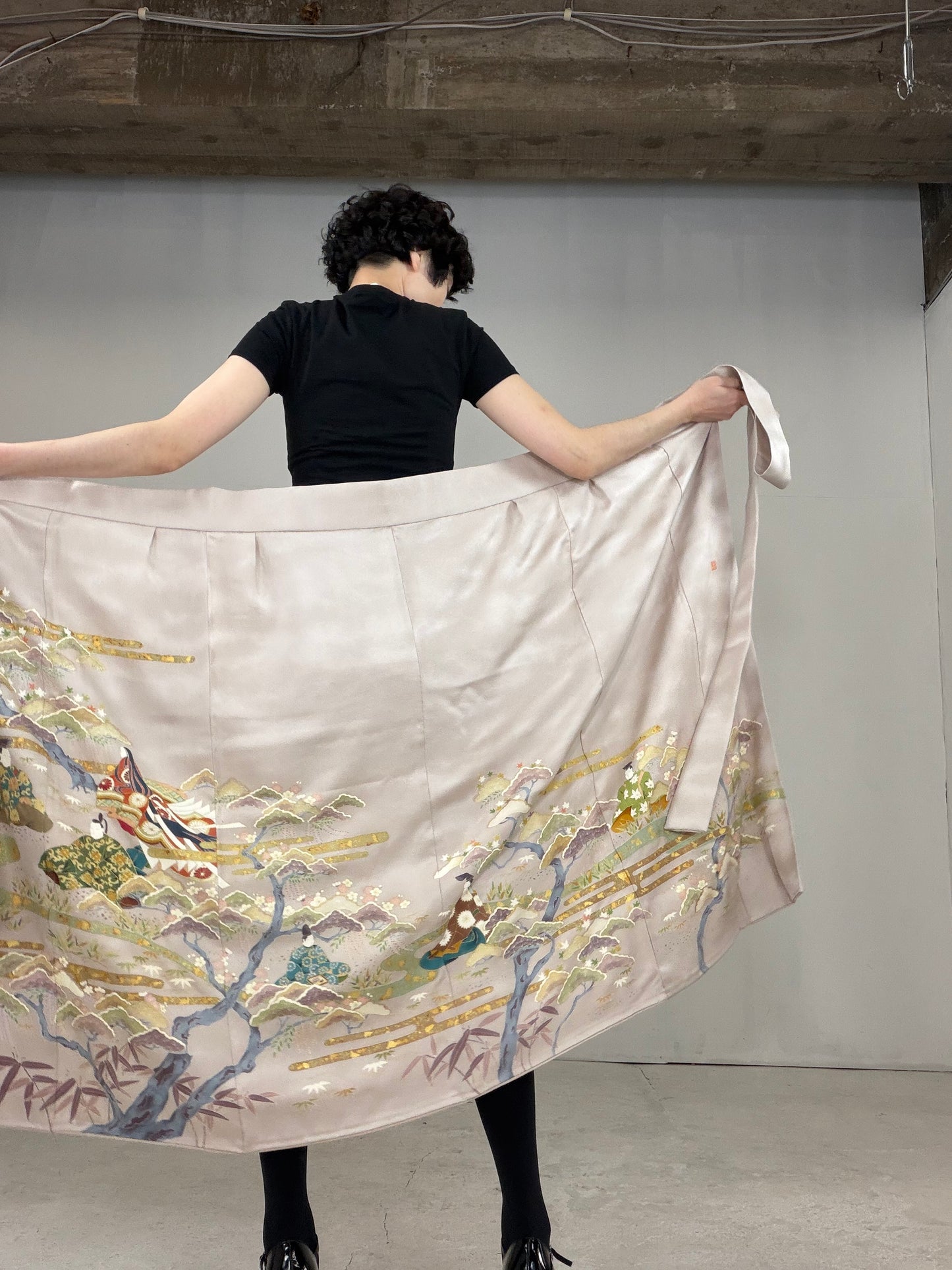 IROTOME SKIRT UPCYCLED FROM JAPANESE KIMONO "IRO124"