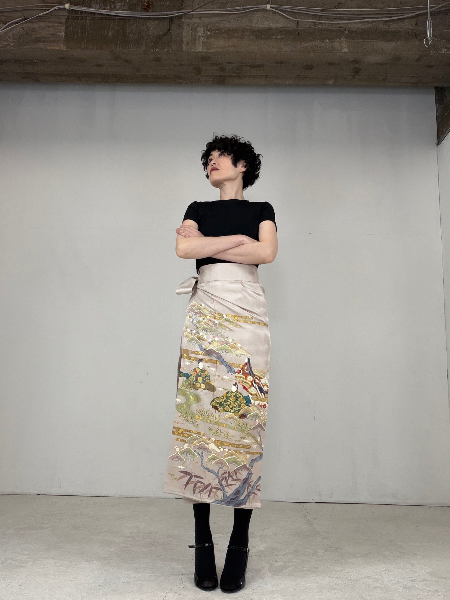 IROTOME SKIRT UPCYCLED FROM JAPANESE KIMONO "IRO124"