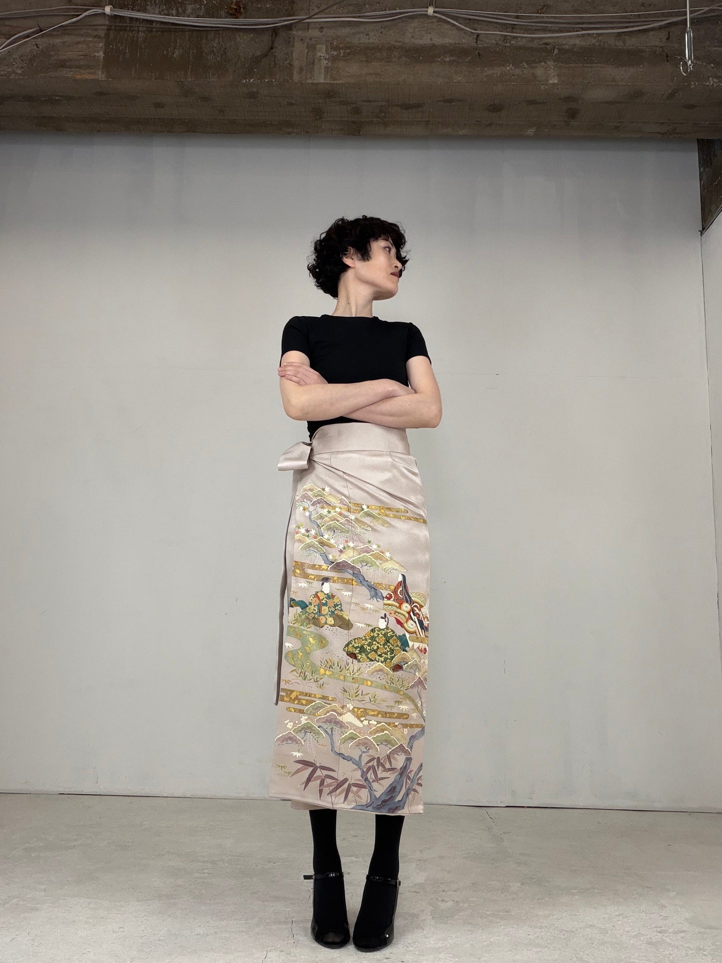 IROTOME SKIRT UPCYCLED FROM JAPANESE KIMONO "IRO124"