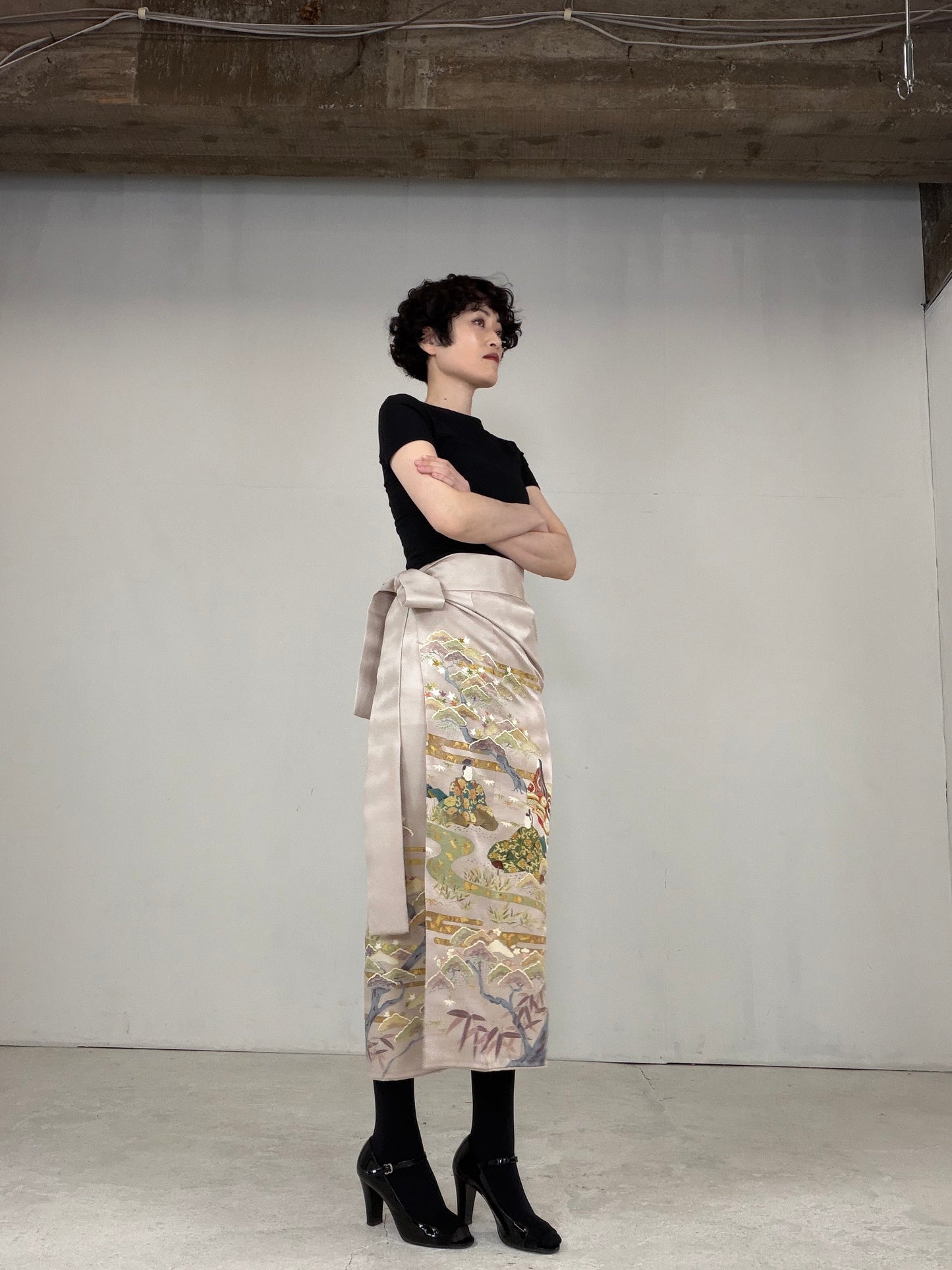 IROTOME SKIRT UPCYCLED FROM JAPANESE KIMONO "IRO124"