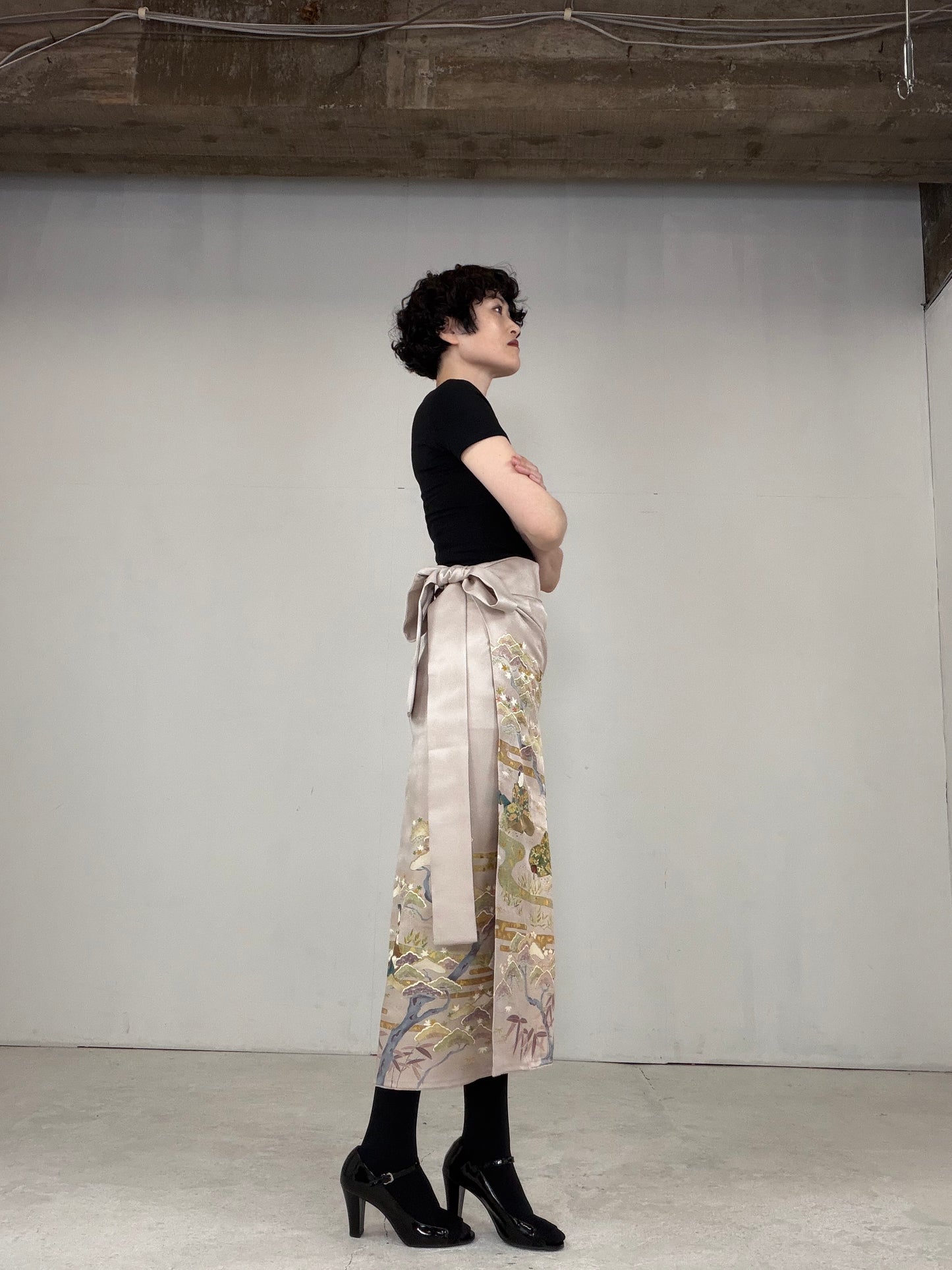 IROTOME SKIRT UPCYCLED FROM JAPANESE KIMONO "IRO124"