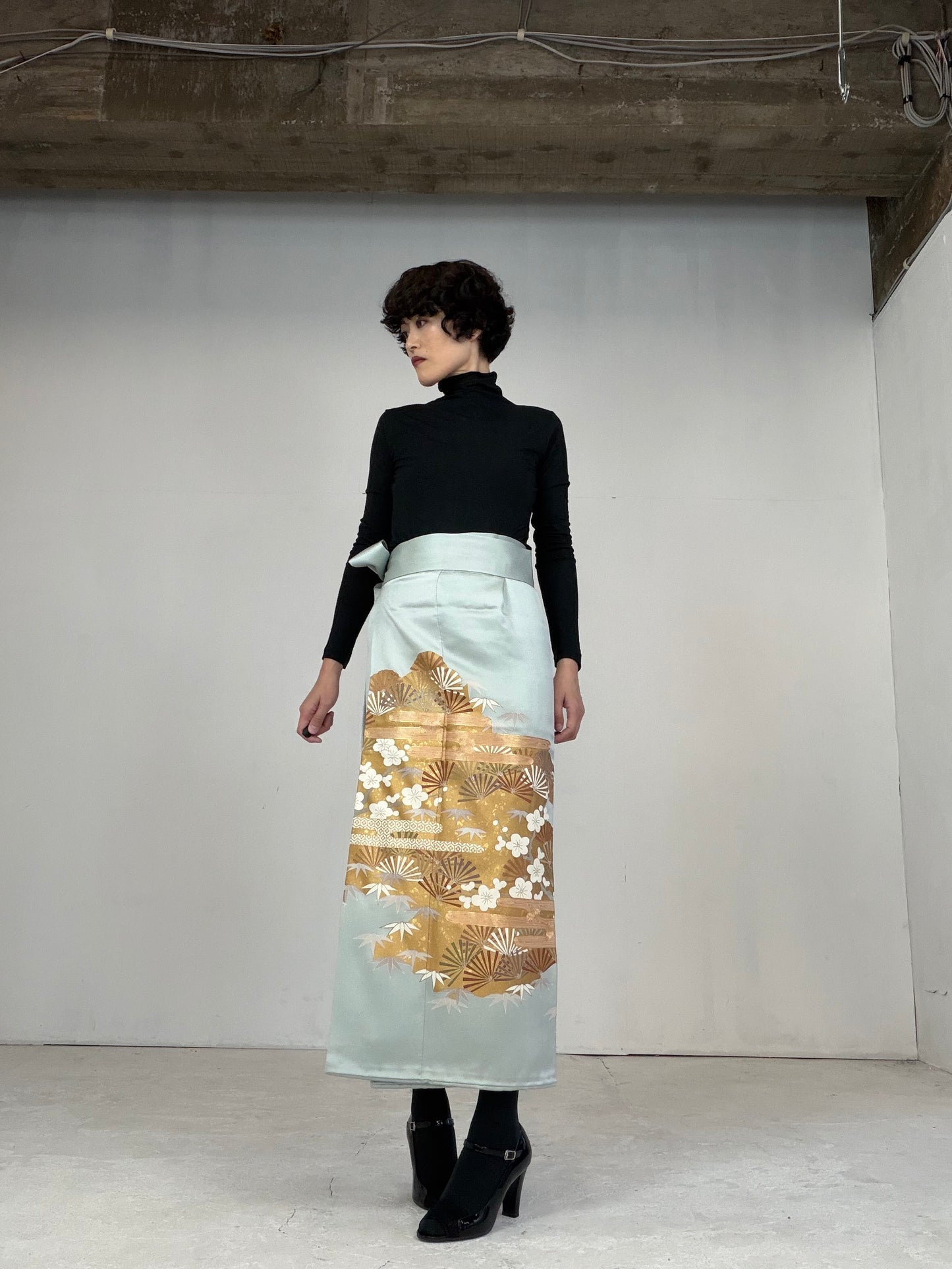 IROTOME SKIRT UPCYCLED FROM JAPANESE KIMONO "110"