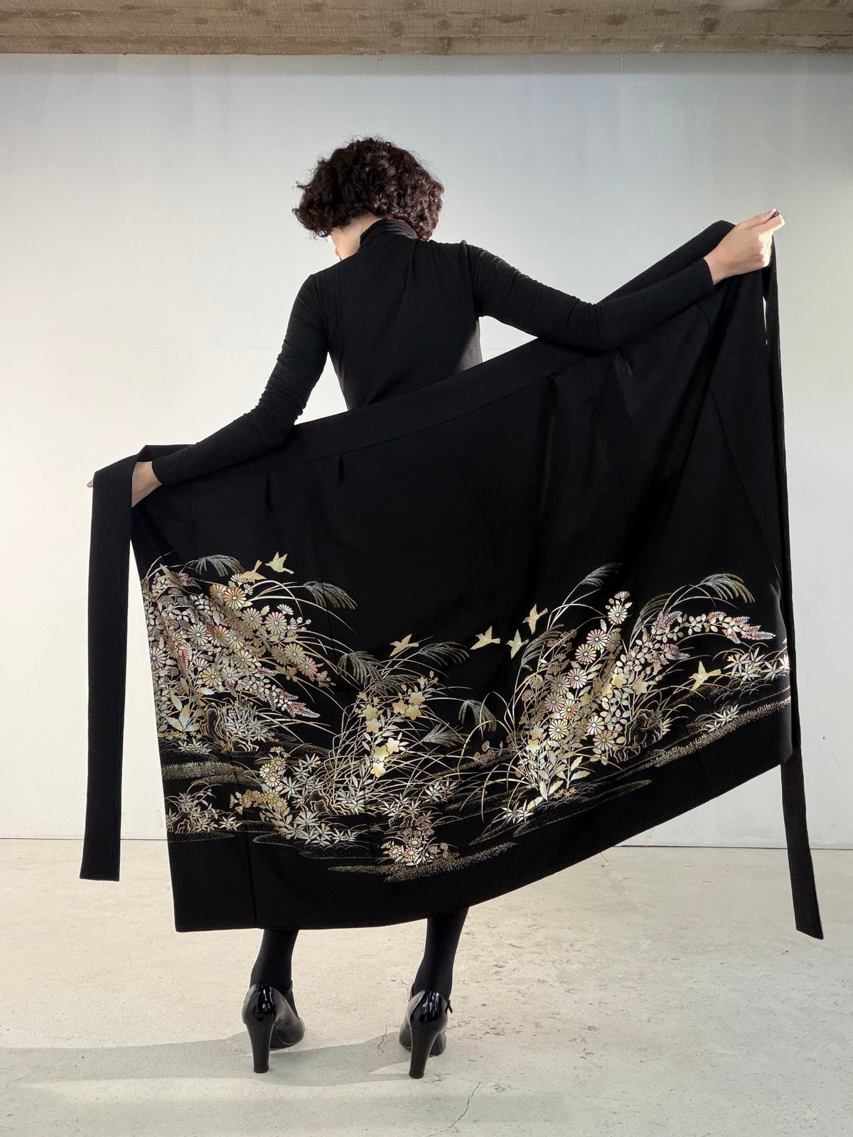 EDO-ZUMA SKIRT UPCYCLED FROM JAPANESE KIMONO "EDO072"