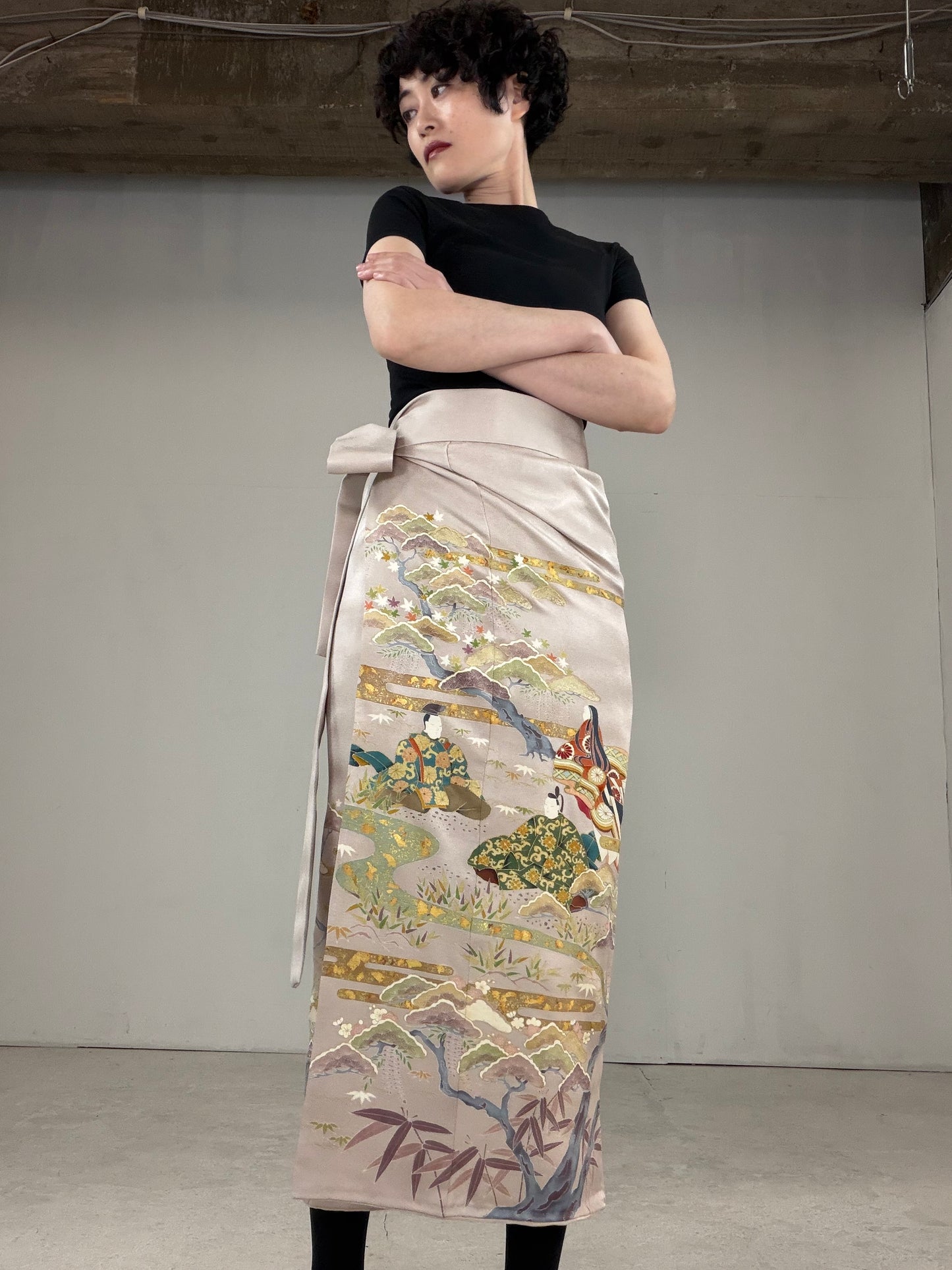 IROTOME SKIRT UPCYCLED FROM JAPANESE KIMONO "IRO124"