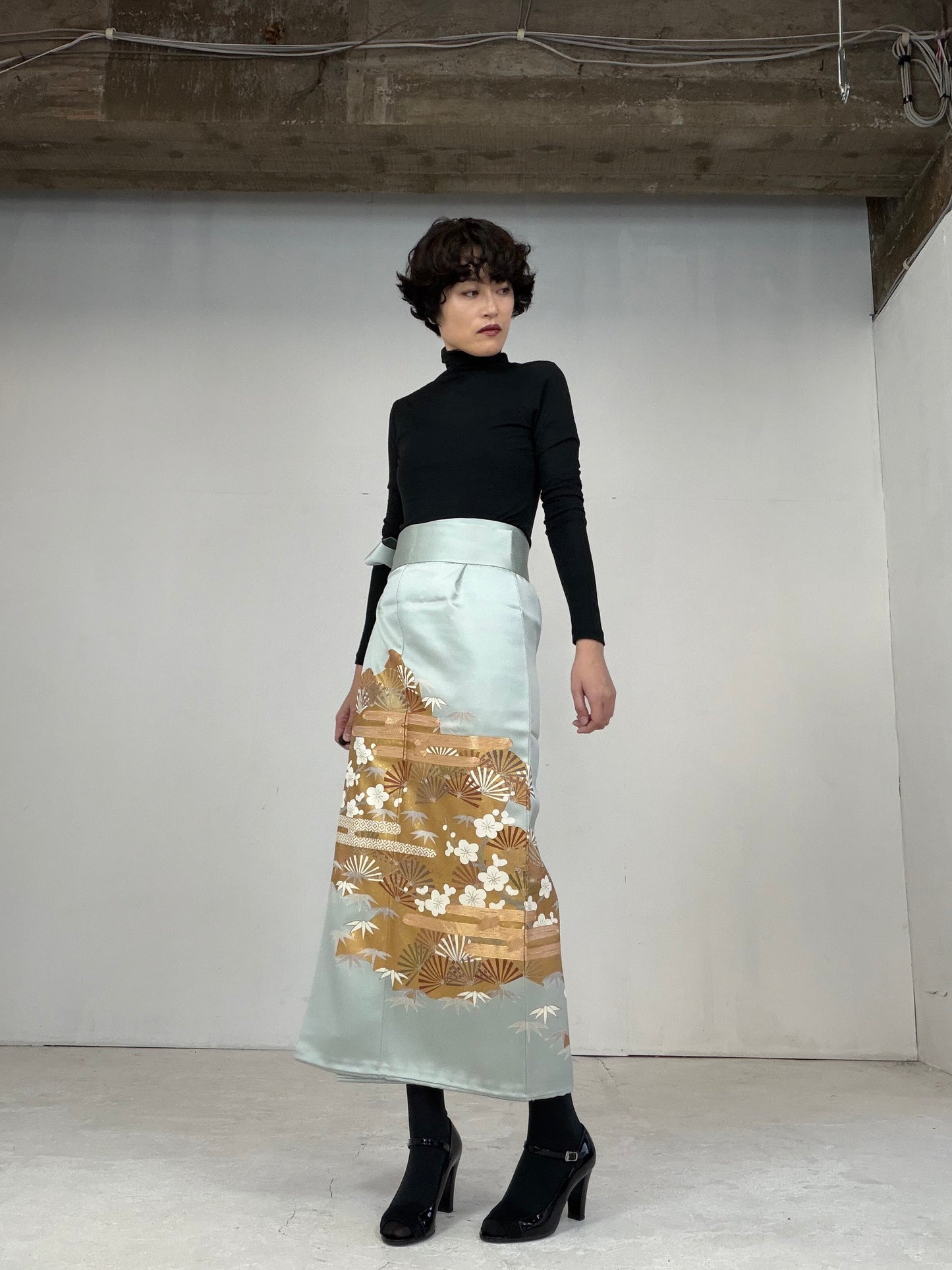 IROTOME SKIRT UPCYCLED FROM JAPANESE KIMONO "110"