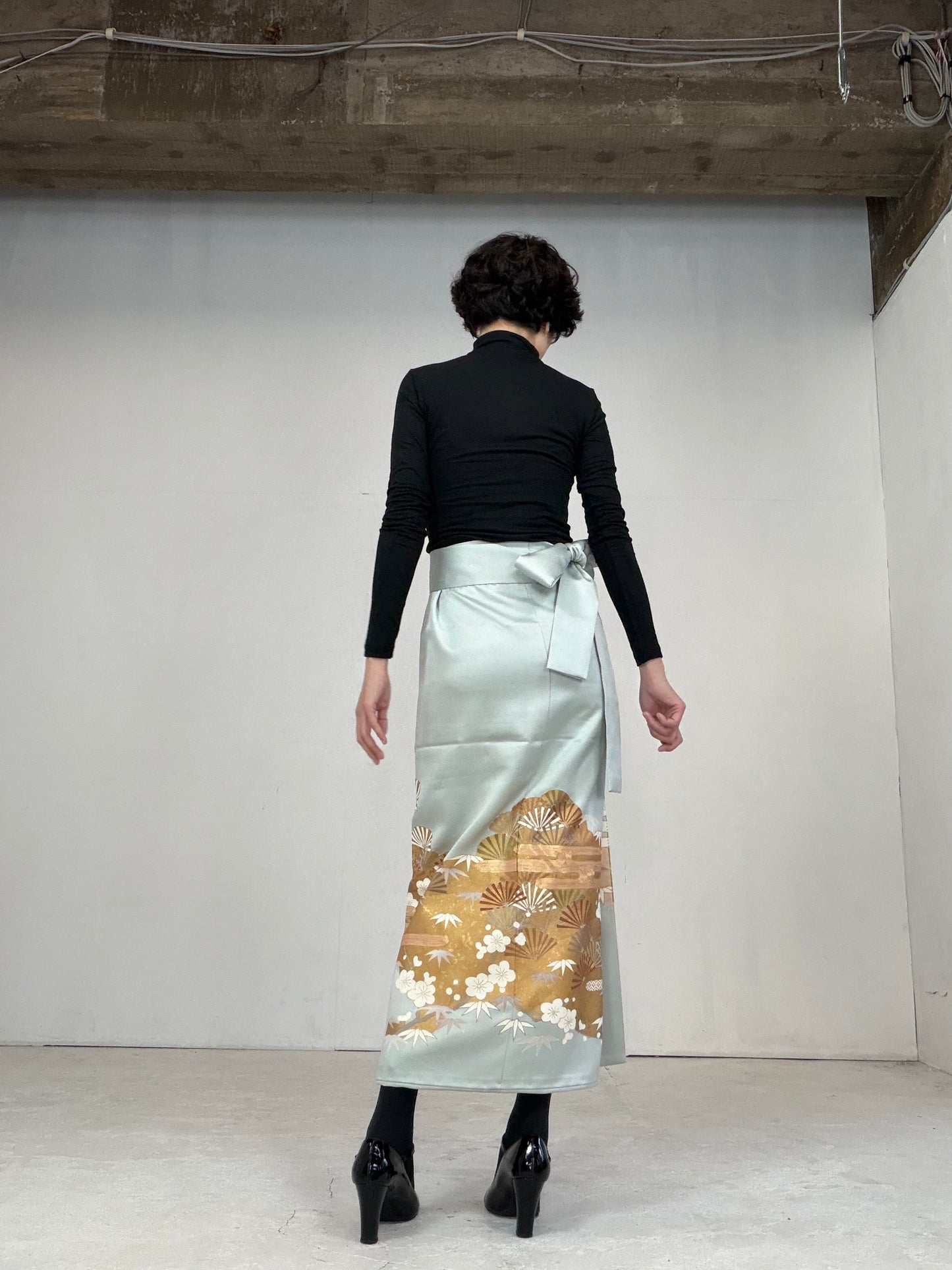 IROTOME SKIRT UPCYCLED FROM JAPANESE KIMONO "110"