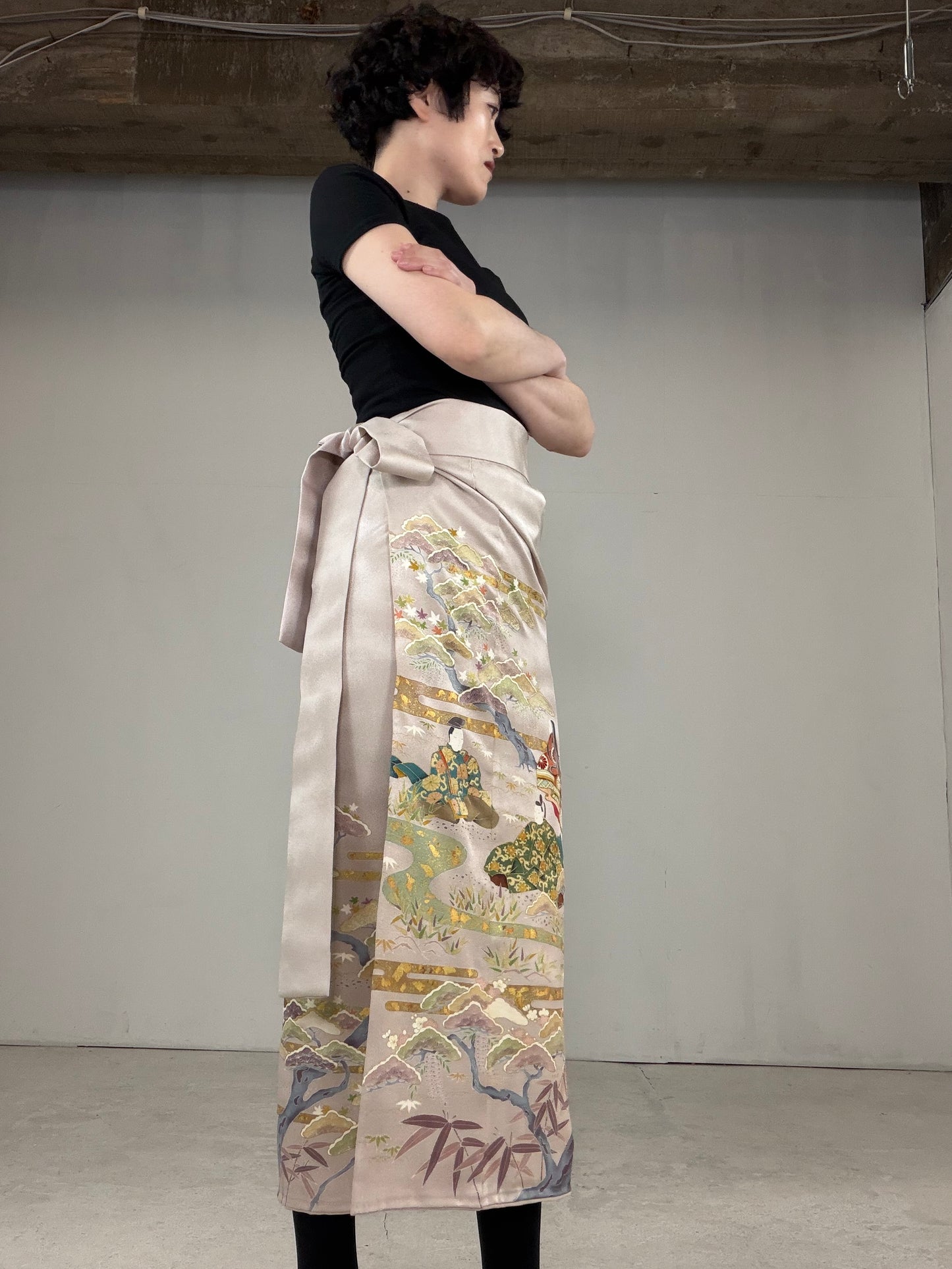 IROTOME SKIRT UPCYCLED FROM JAPANESE KIMONO "IRO124"
