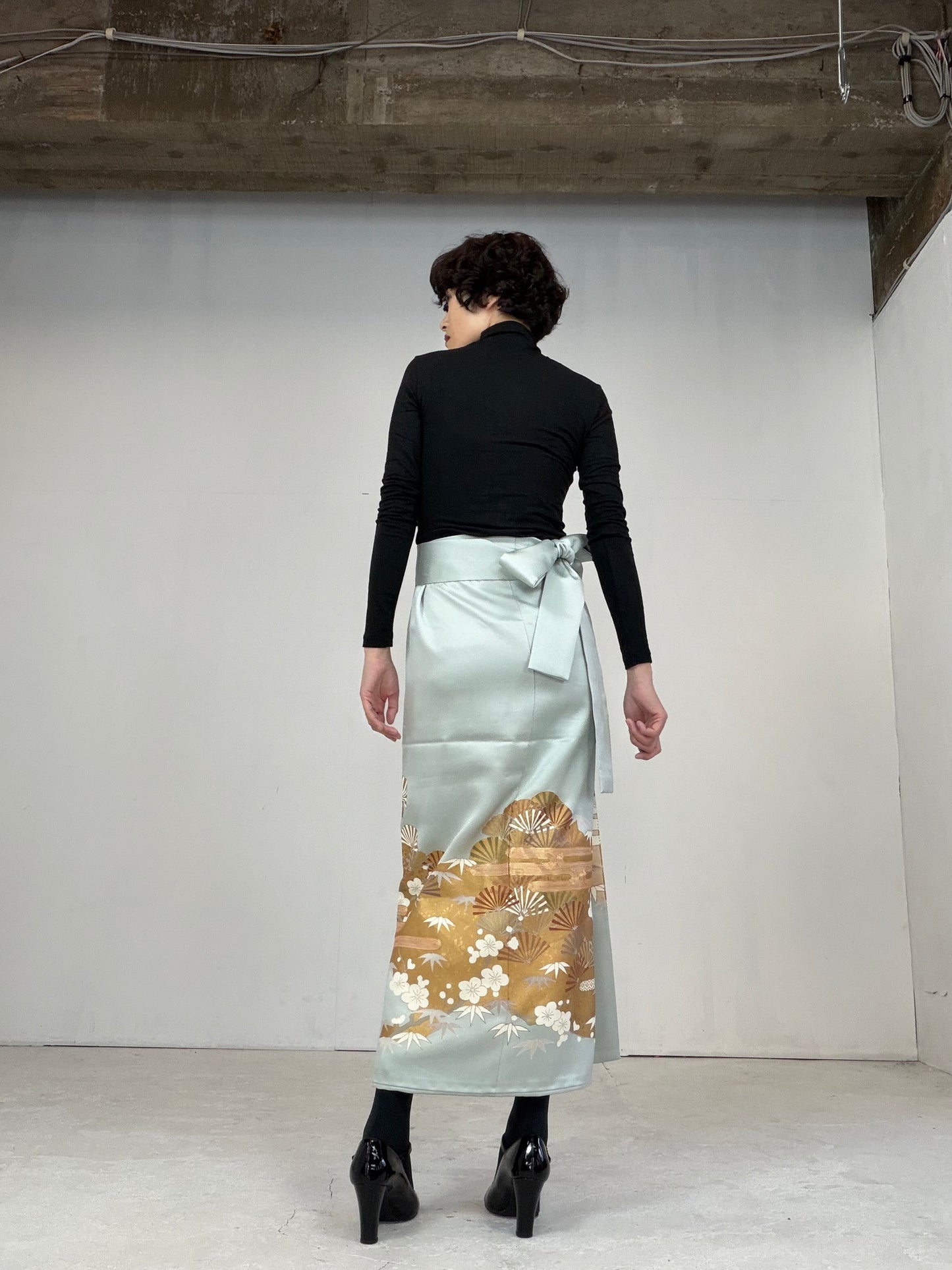 IROTOME SKIRT UPCYCLED FROM JAPANESE KIMONO "110"