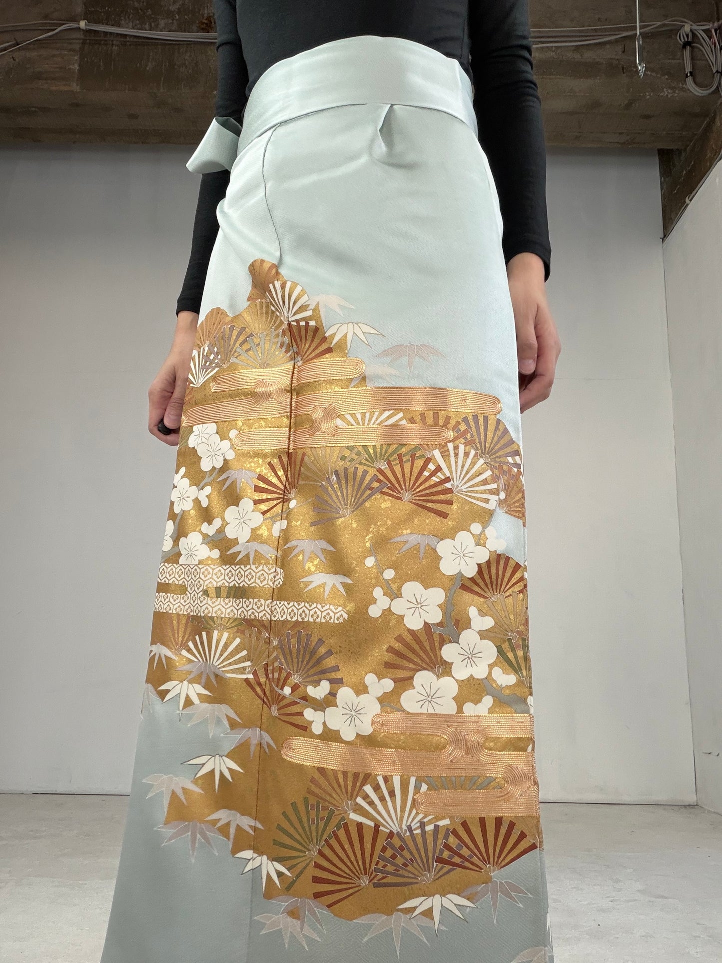 IROTOME SKIRT UPCYCLED FROM JAPANESE KIMONO "110"