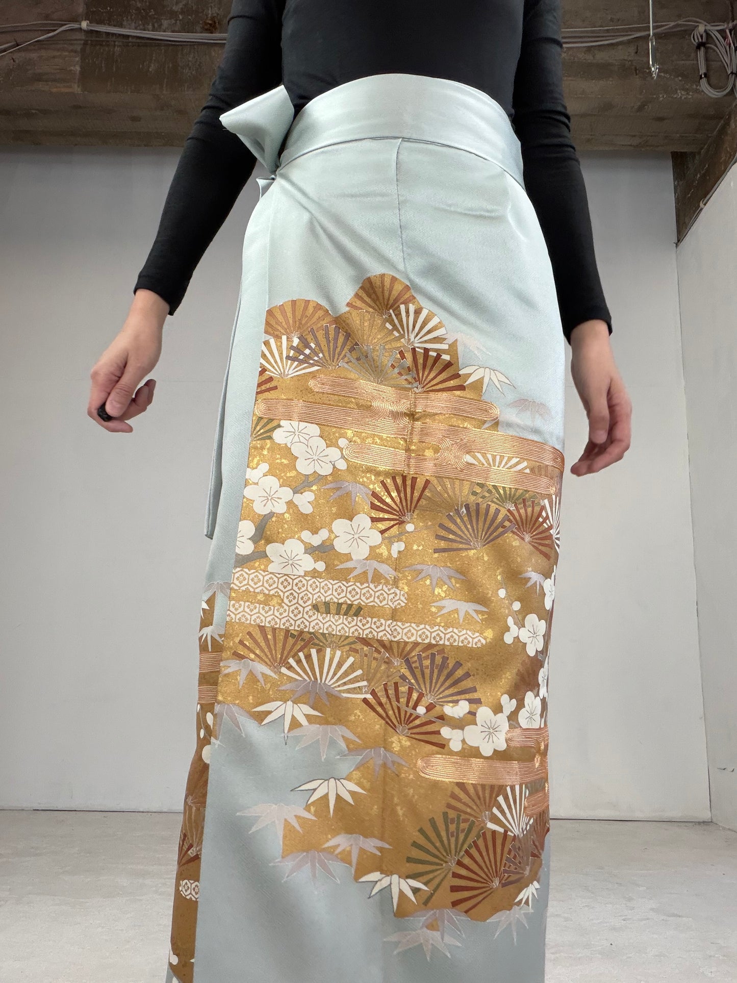 IROTOME SKIRT UPCYCLED FROM JAPANESE KIMONO "110"