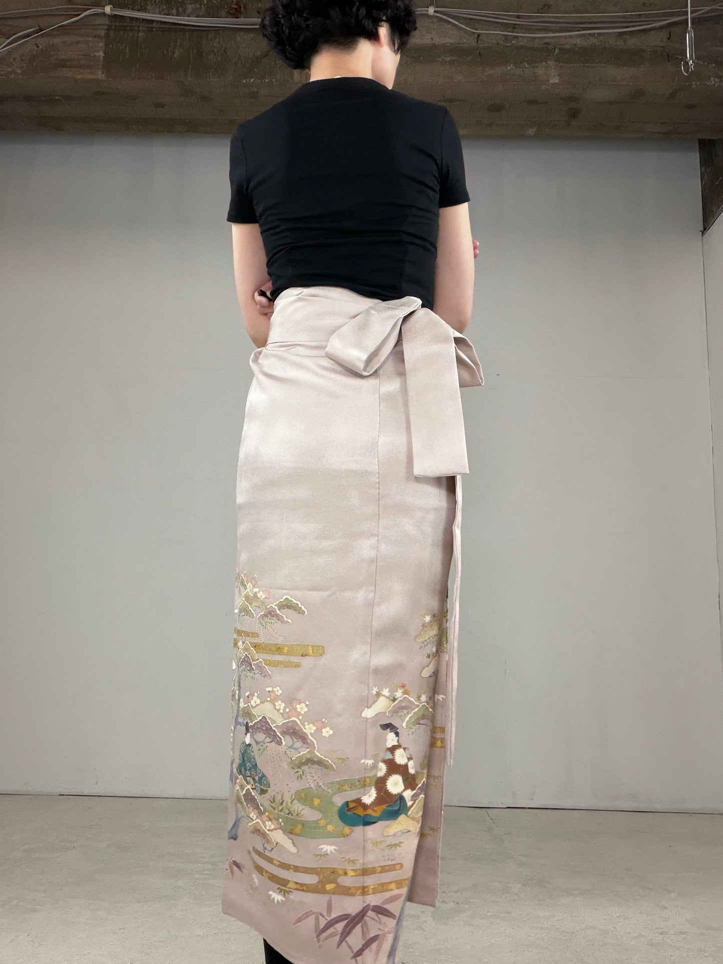 IROTOME SKIRT UPCYCLED FROM JAPANESE KIMONO "IRO124"