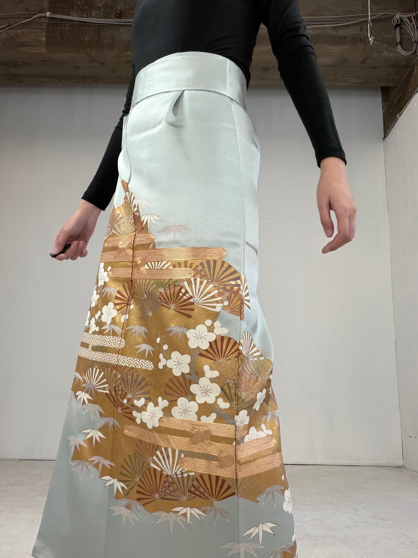 IROTOME SKIRT UPCYCLED FROM JAPANESE KIMONO "110"