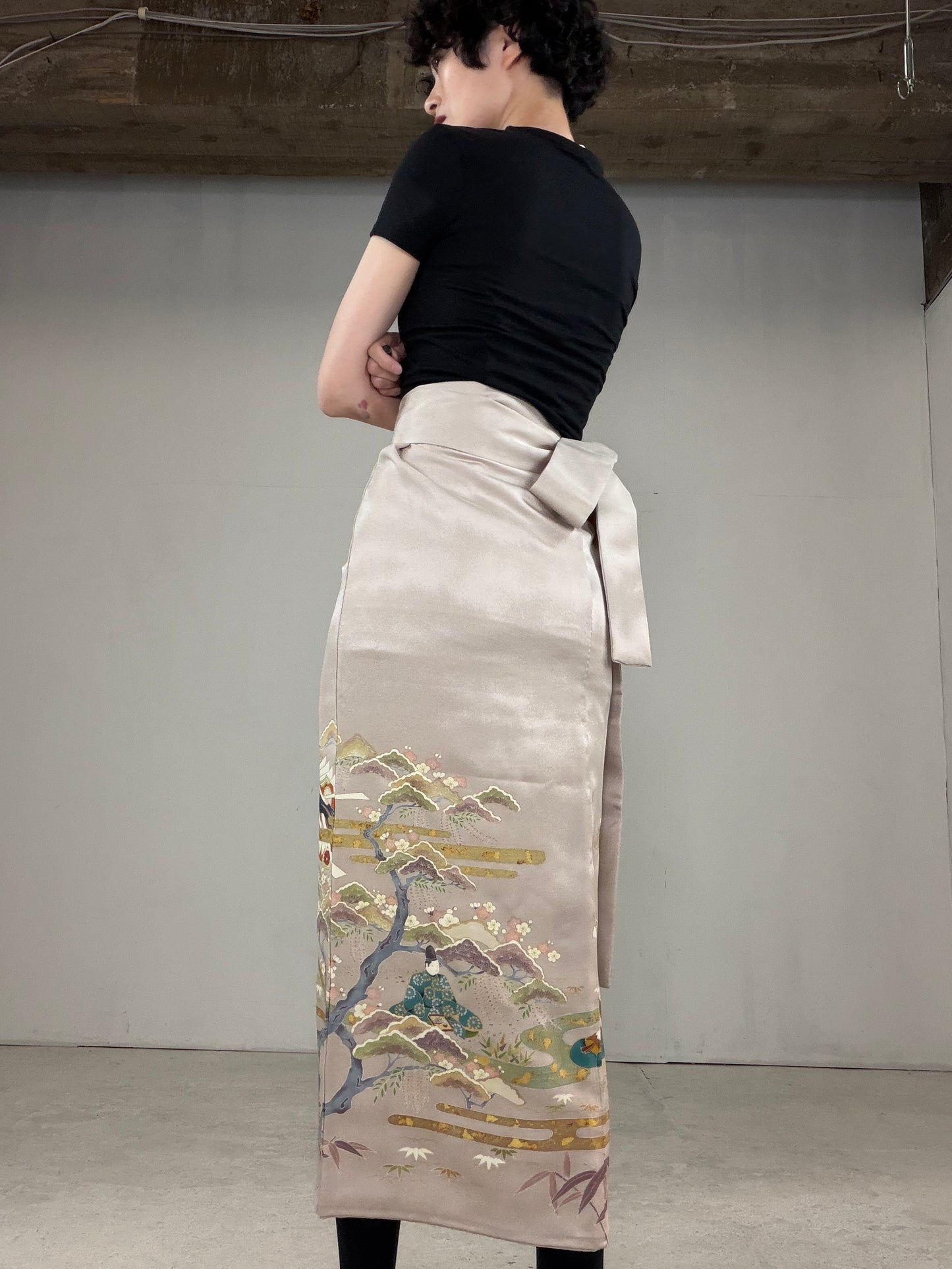 IROTOME SKIRT UPCYCLED FROM JAPANESE KIMONO "IRO124"
