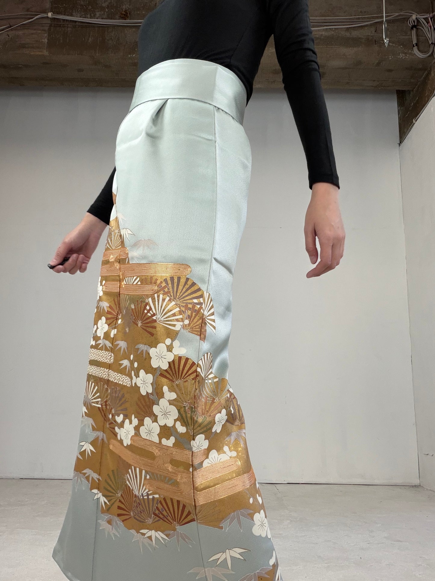 IROTOME SKIRT UPCYCLED FROM JAPANESE KIMONO "110"