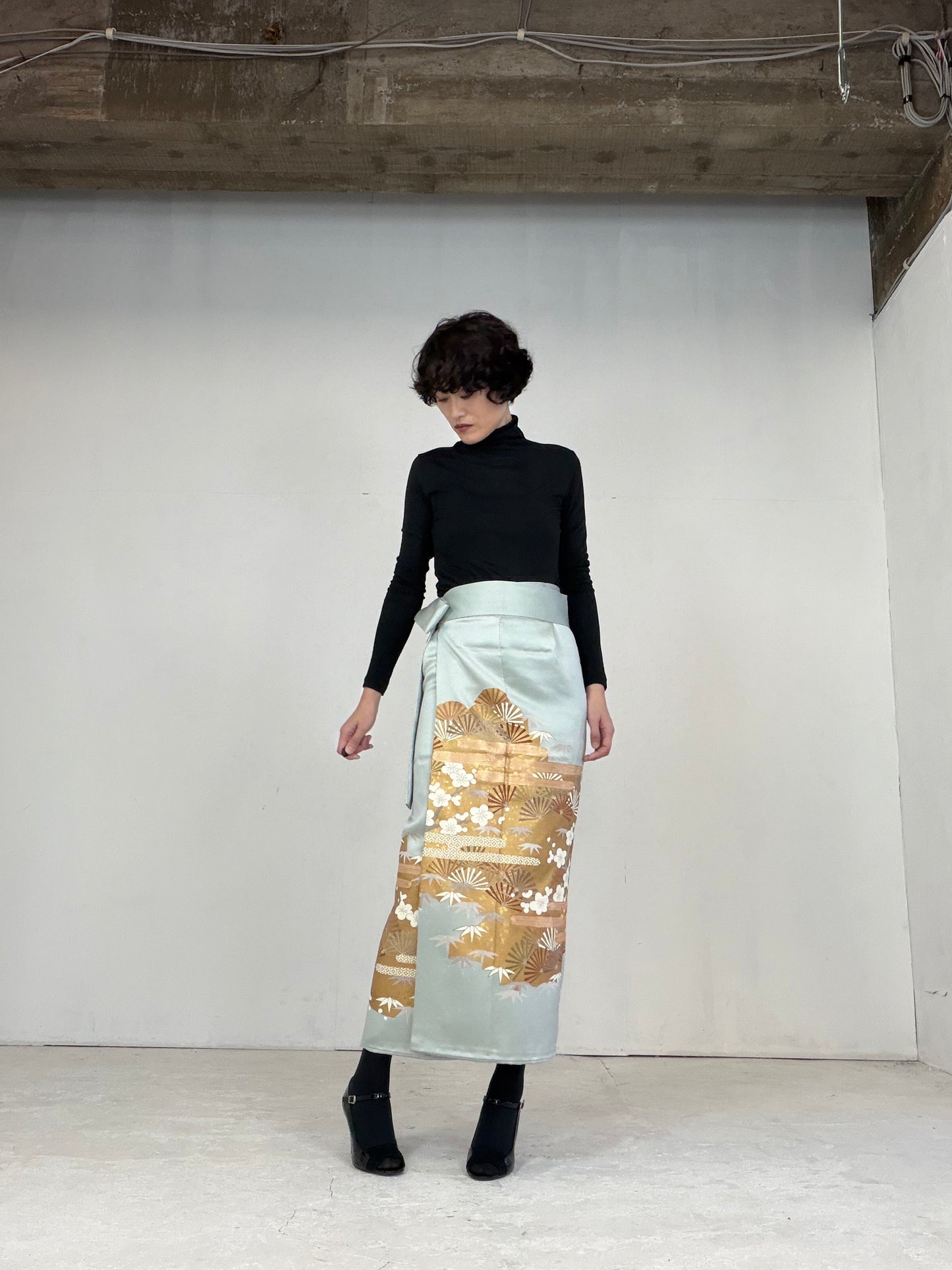 IROTOME SKIRT UPCYCLED FROM JAPANESE KIMONO "110"