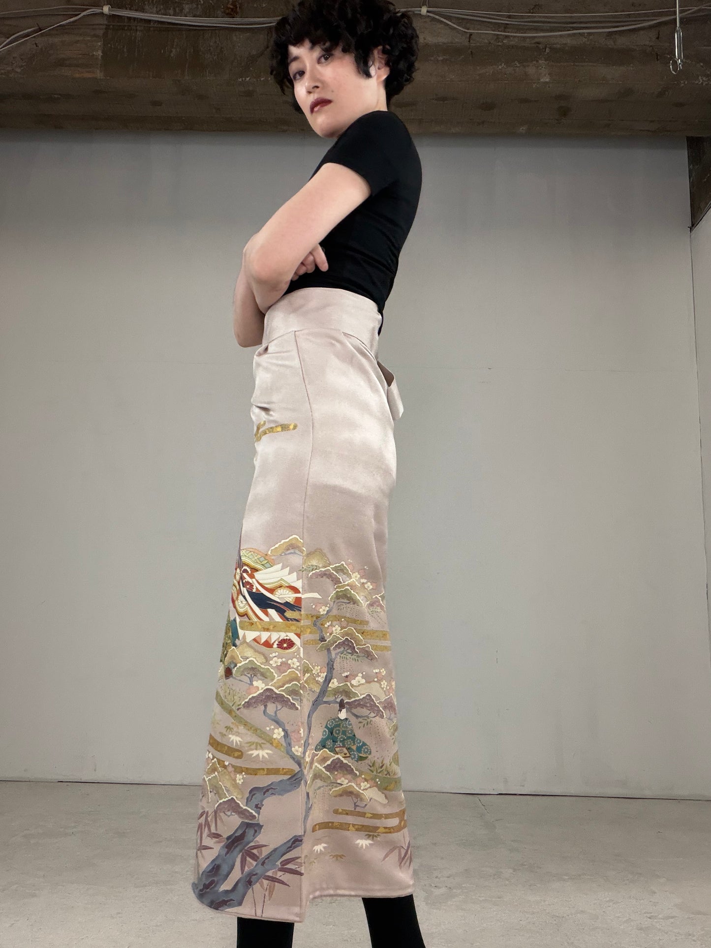 IROTOME SKIRT UPCYCLED FROM JAPANESE KIMONO "IRO124"
