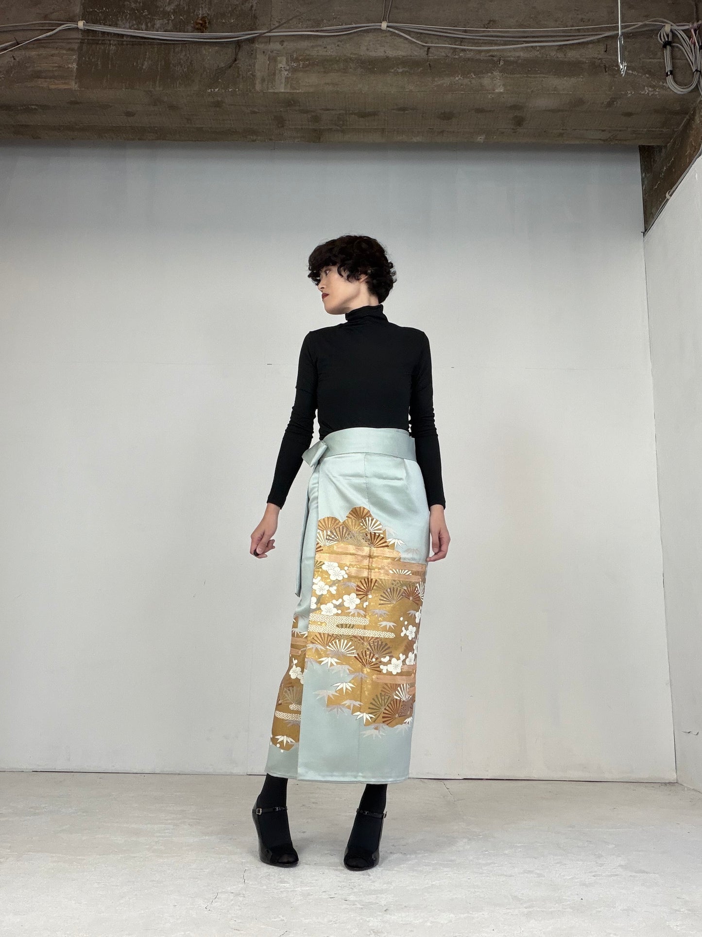 IROTOME SKIRT UPCYCLED FROM JAPANESE KIMONO "110"